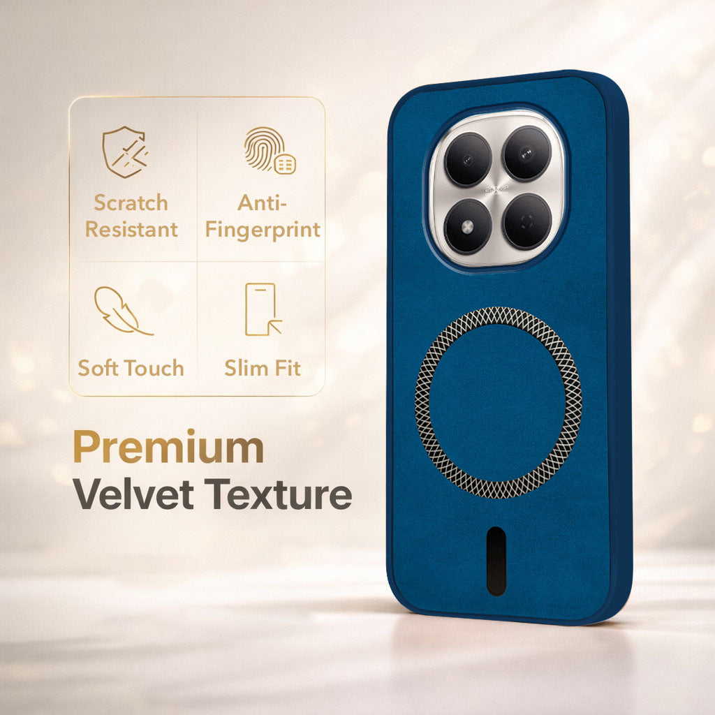 For Xiaomi Redmi Note 15 Pro 5G Back Cover Case Leather Finish (MagSafe Compatible Wireless Charging | Soft Touch | Camera Bump Protection)