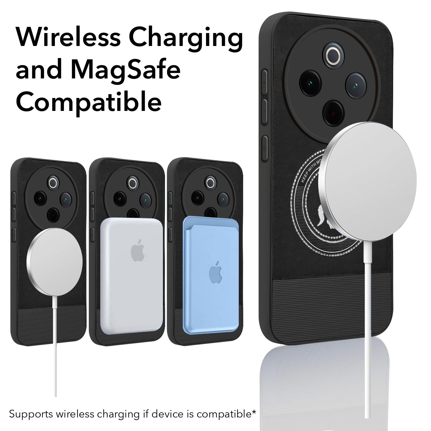 For Vivo iQOO Z10x Back Cover Case PU Leather Finish (Professional Minimalist Texture | MagSafe Compatile | Camera Protection | Sleek Sober Formal)