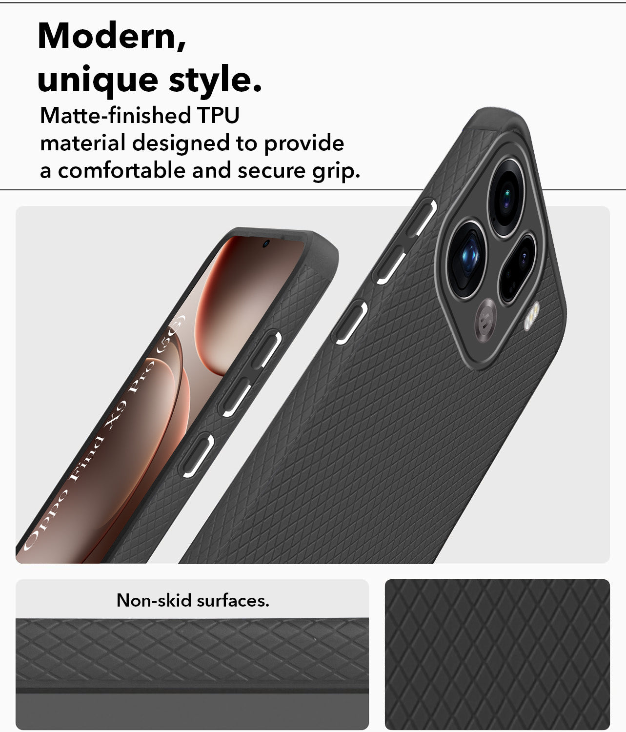 For Oppo Find X9 Pro Back Cover Case Liquid Silicone (Camera Protection | Side Grip Texture | Soft and Flexible)