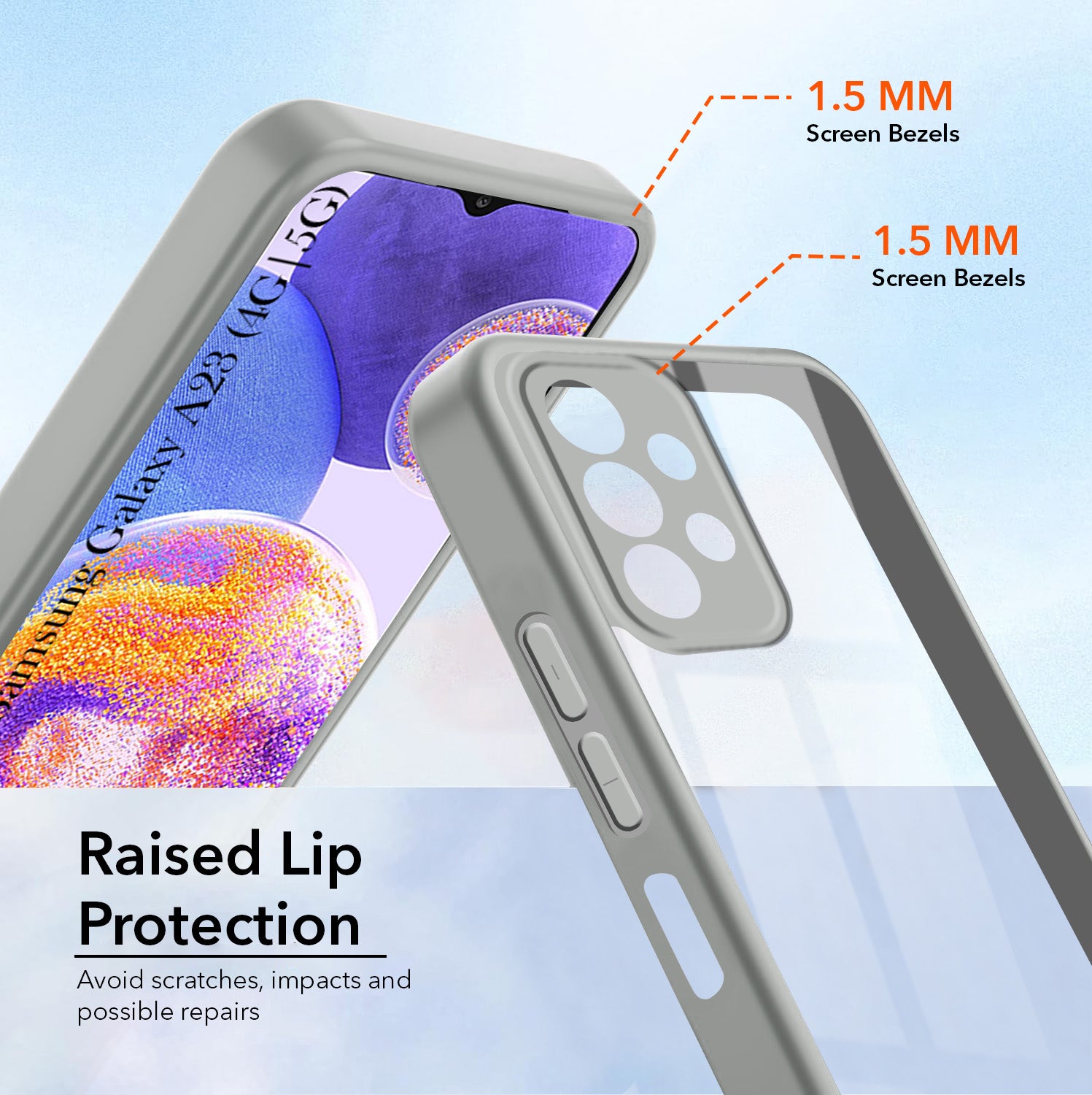 For Samsung Galaxy A23 4G | 5G Back Cover Case  Ultra-Hybrid (Lifetime Anti Yellow | Anti Scratch | Crystal Clear Shockproof)