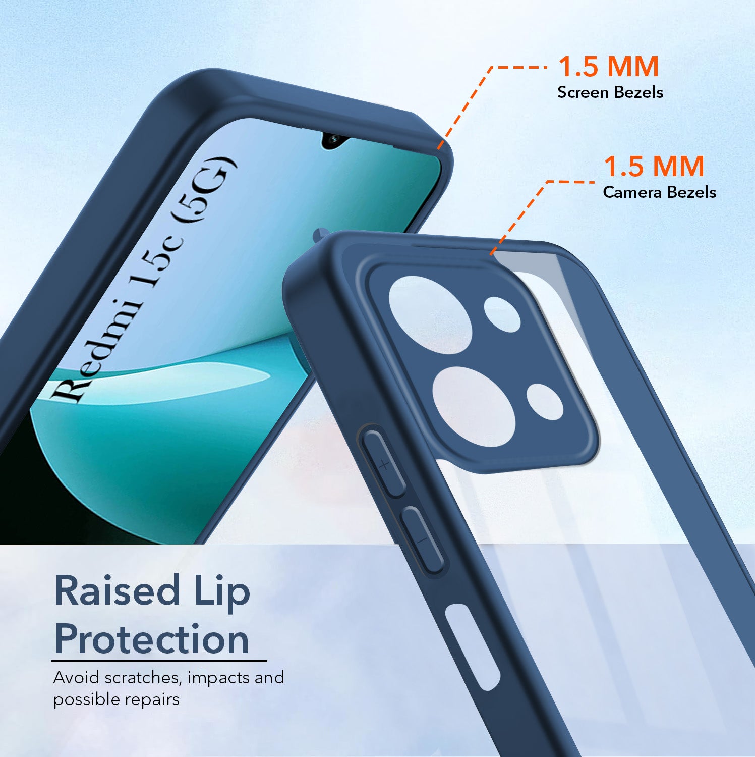 For Redmi 15C Back Cover Case Ultra-Hybrid (Lifetime Anti Yellow | Anti Scratch | Crystal Clear Shockproof)