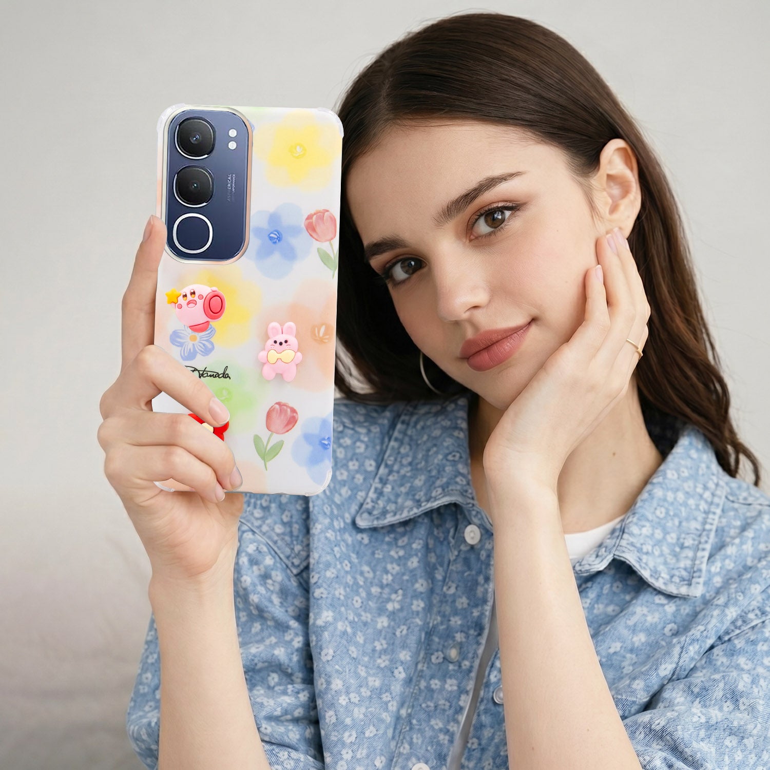 For Vivo Y29 Back Cover Case (3D Cute Cartoons | Hard Back Side Soft | Matte Premium Finish | HD Printing)