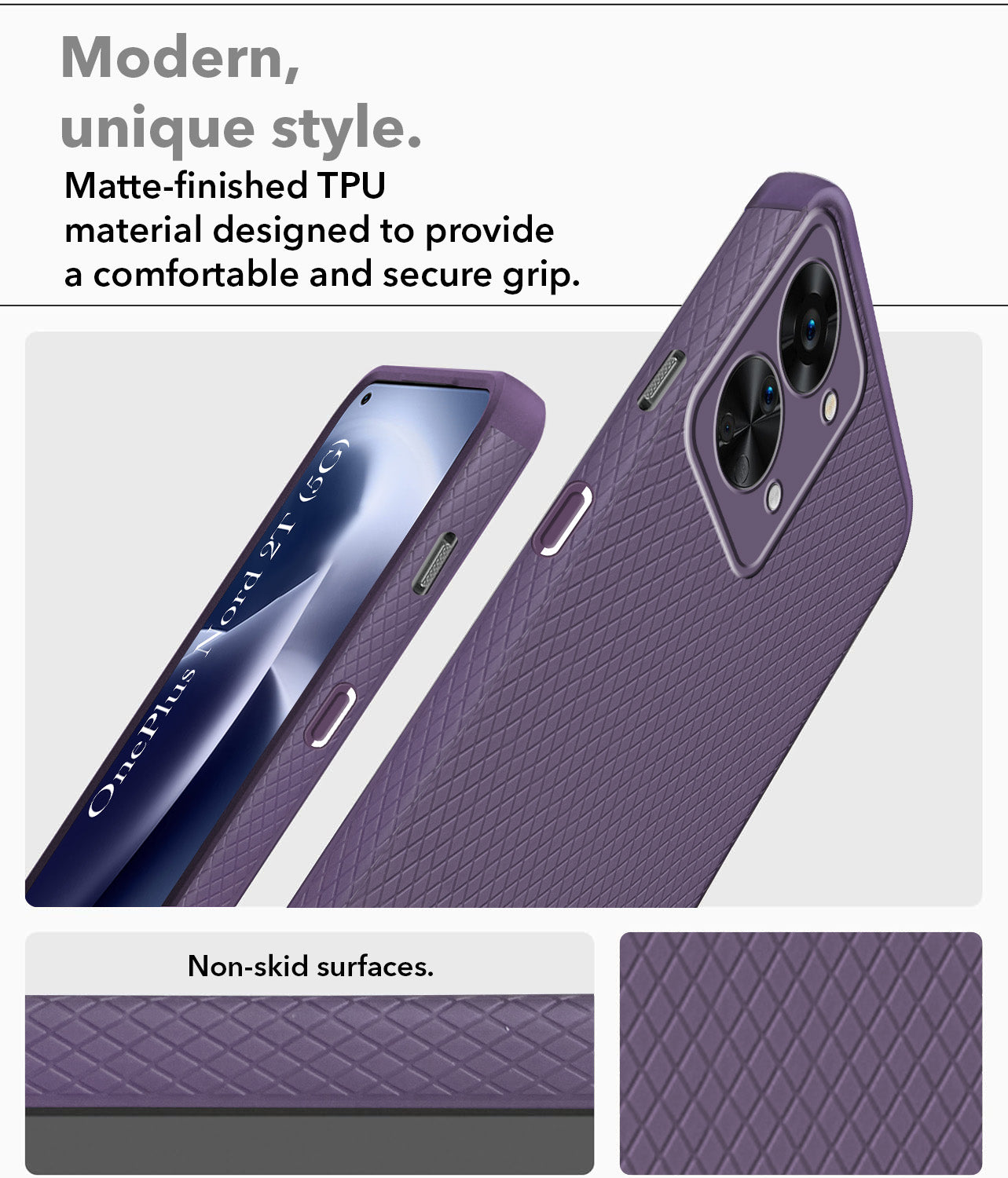 For OnePlus Nord 2T 5G Back Cover Case (Liquid Silicone | Side Grip | Camera Protection)