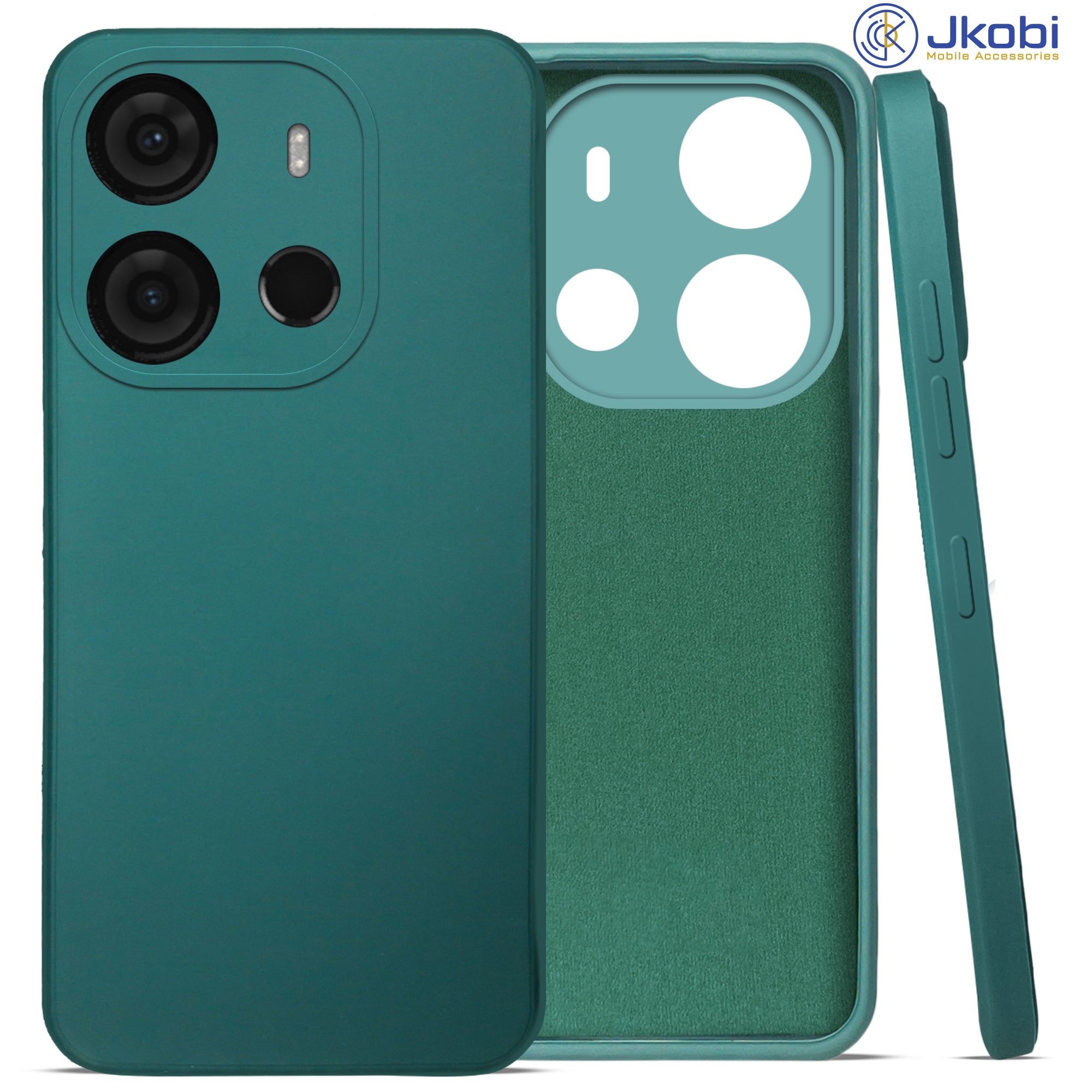For Tecno Pop 7 Pro Back Cover Case ( Matte Finish Silicone with Inside Fiber cloth)