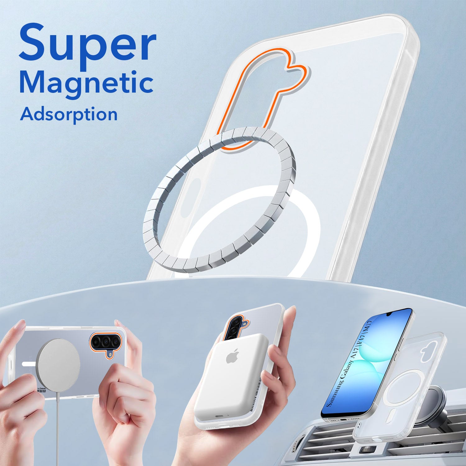 For Samsung Galaxy A17 | Samsung F17 | Samsung M17 5G Back Cover Case (Soft Touch | Camera Bump Protection | MagSafe Compatible | Matte Finish)
