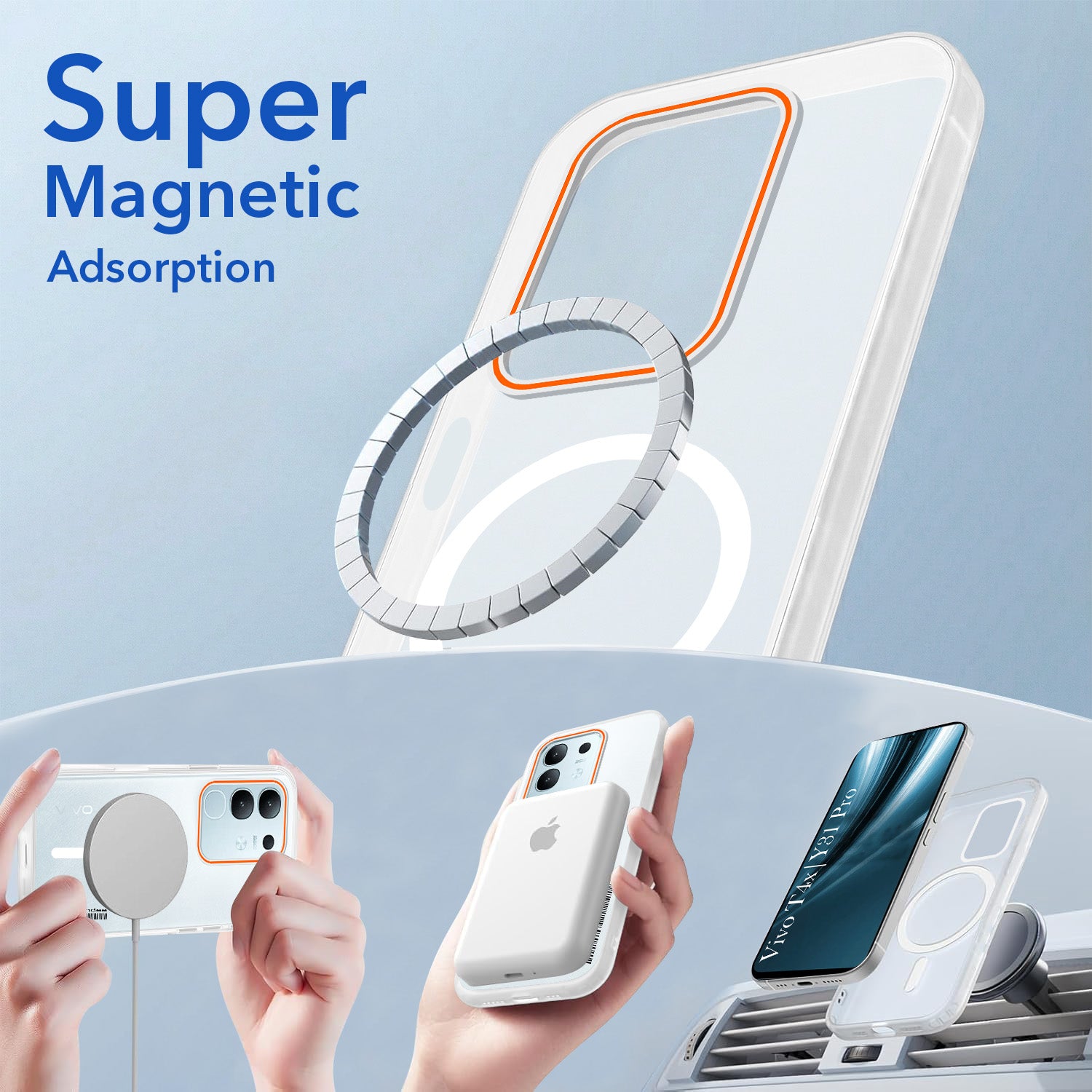 For Vivo T4x | Vivo Y31 Pro Back Cover Case (Soft Touch | Camera Bump Protection | MagSafe Compatible | Matte Finish)