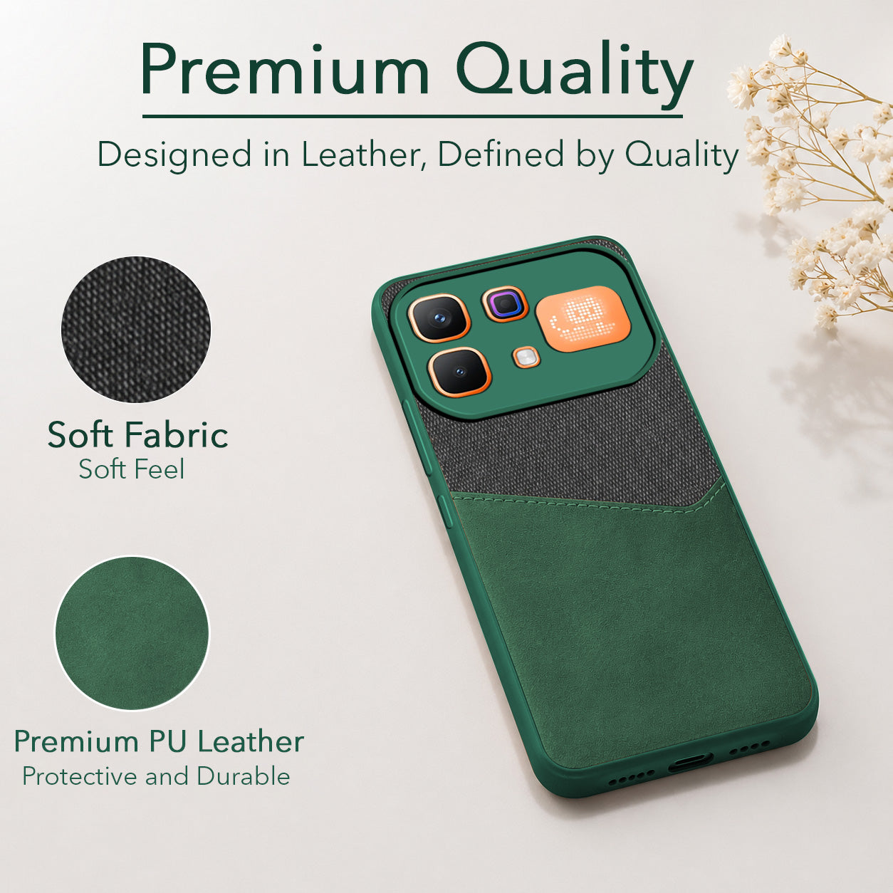 For Infinix Note 60 Pro 5G Back Cover Case (Dual PU Leather Stitch | Professional Minimalist | Soft and Flexible)
