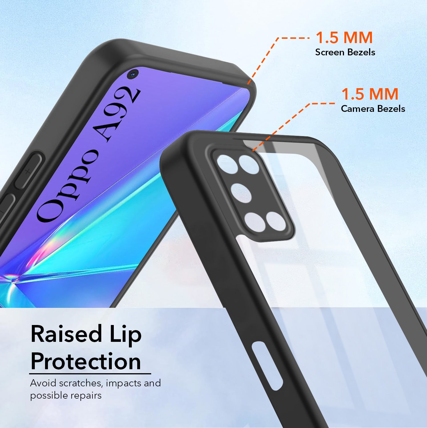 For Oppo A92 Back Cover Case Ultra-Hybrid (Lifetime Anti Yellow | Anti Scratch | Crystal Clear Shockproof)