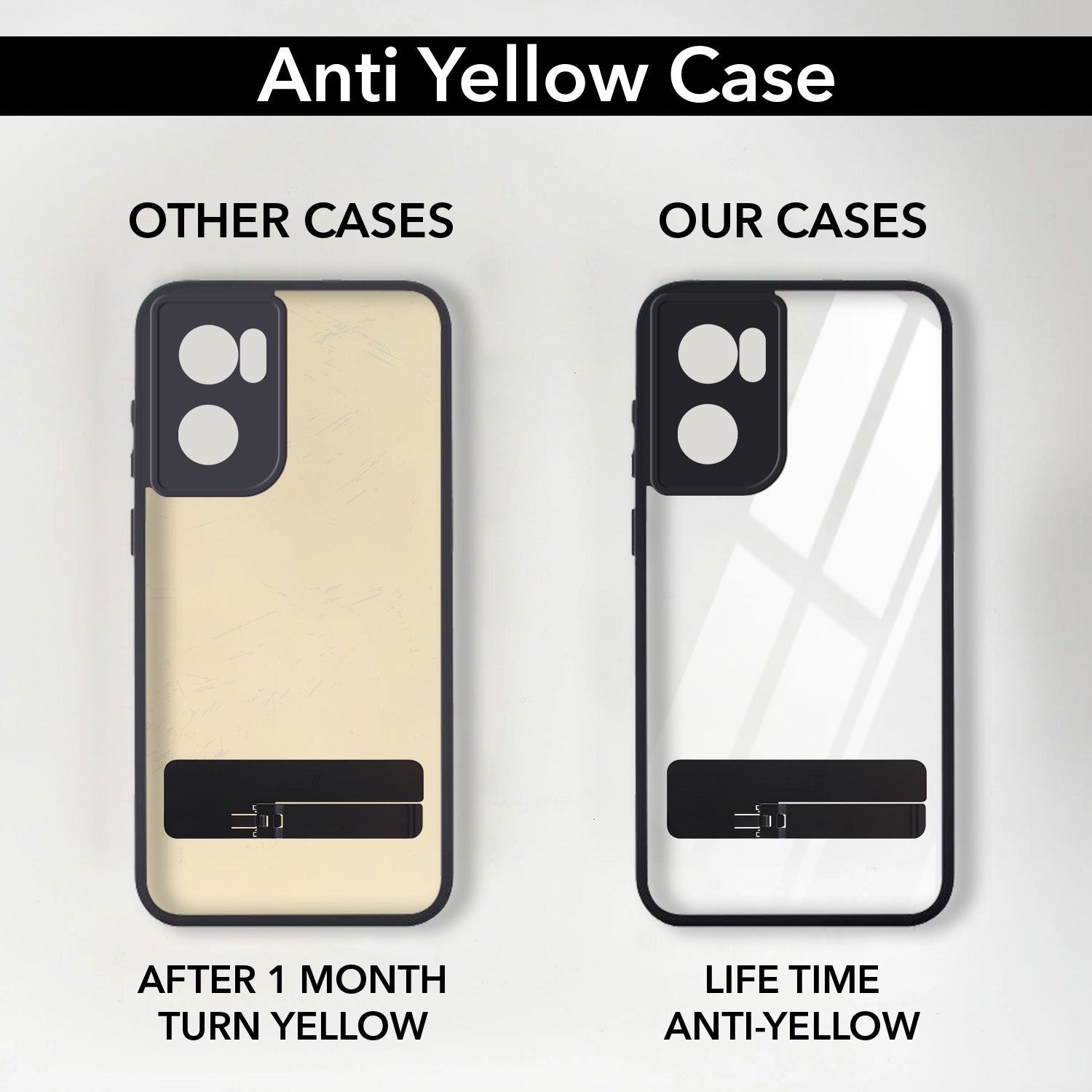 For OnePlus Nord CE 2 5G Back Cover Case (Built-in Stand | Lifetime Anti Yellow | Kickstand Shockproof | Camera Protection | MagSafe Compatible)
