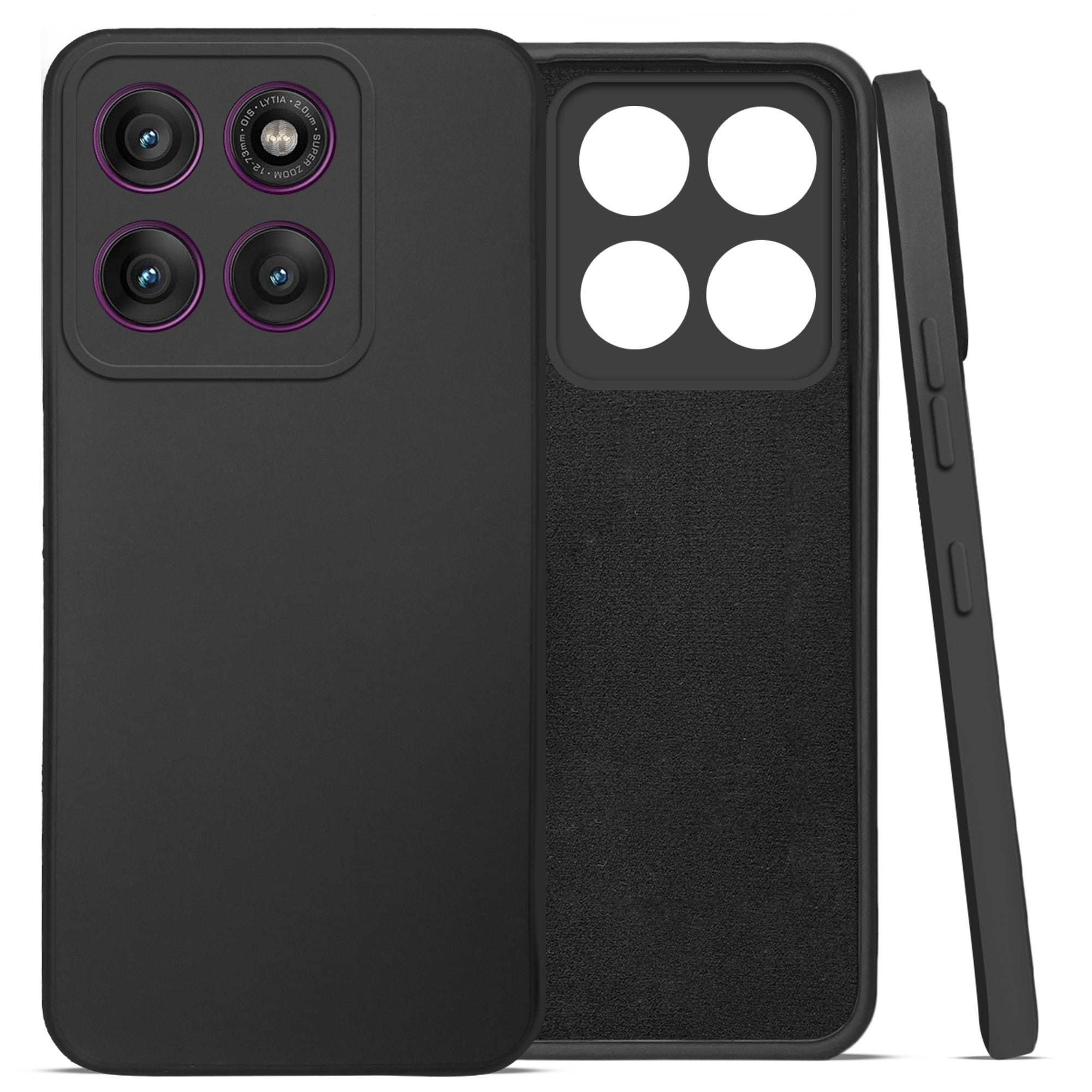 For Motorola Moto Edge 60 Pro Back Cover Case (Matte Finish Silicone with Inside Fiber Cloth)