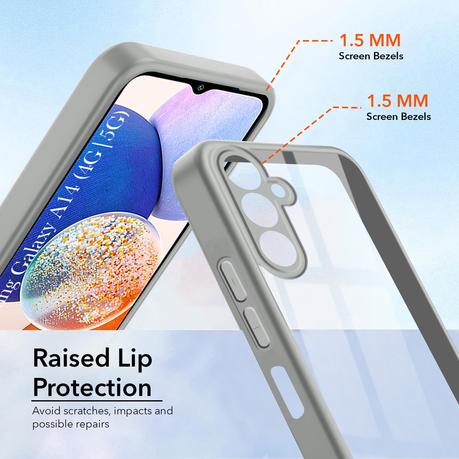 For Samsung Galaxy A14 4G | 5G Back Cover Case Ultra-Hybrid (Lifetime Anti Yellow | Anti Scratch | Crystal Clear Shockproof)