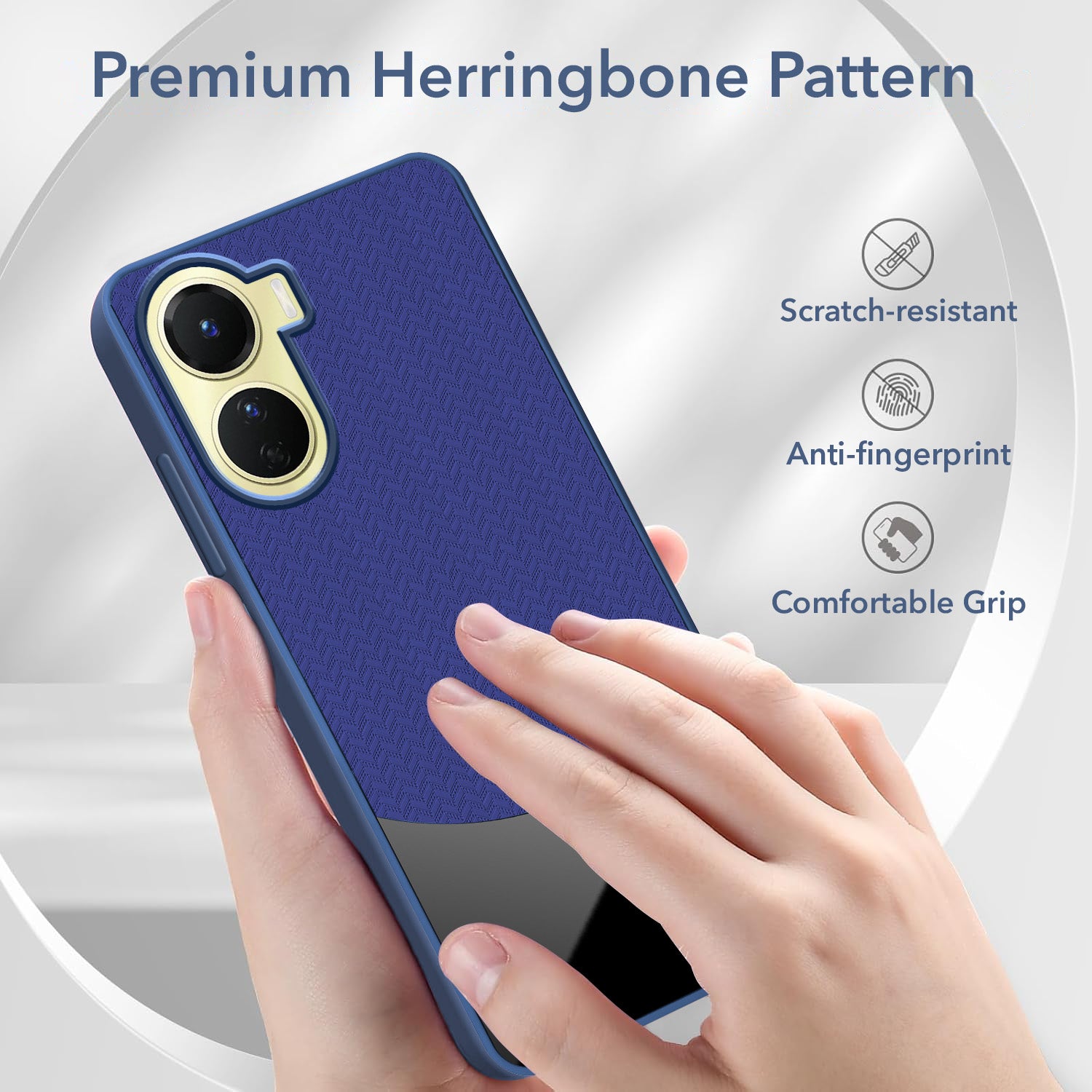 For Vivo Y16 Back Cover Case (Elegant PU Leather Finish | Premium Minimalist Professional | Camera Protection Bump)
