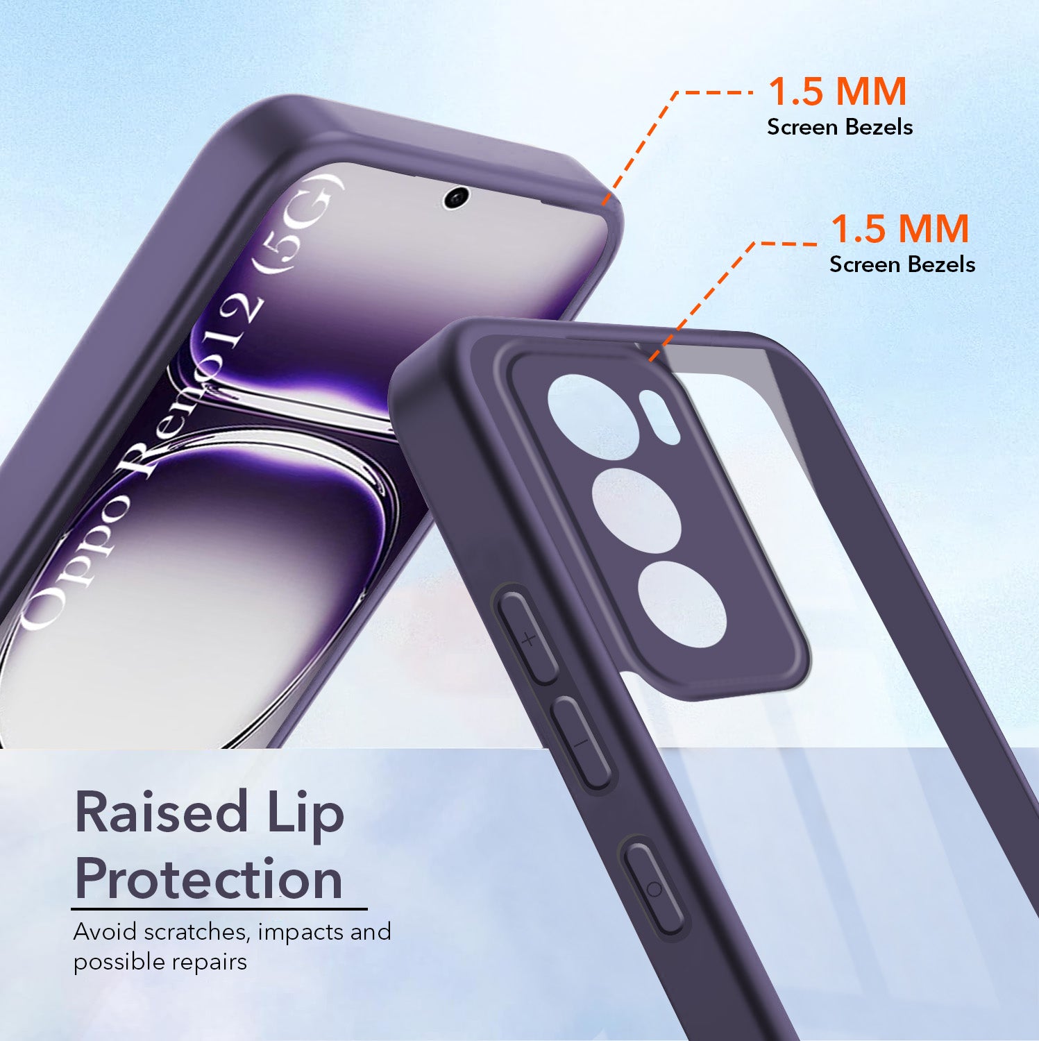 For Oppo Reno12 5G | Oppo Reno 12 5G Back Cover Case (Lifetime Anti Yellow | Anti Scratch | Crystal Clear Shockproof)