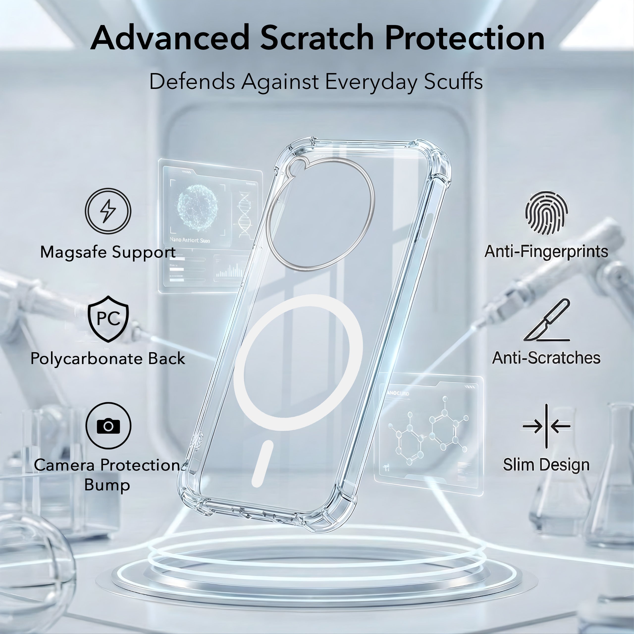 For OnePlus 12R 5G Back Cover Shockproof Crystal-Clear (Magsafe Wireless Support | Drop & Camera Protection | Hard Polycarbonate)