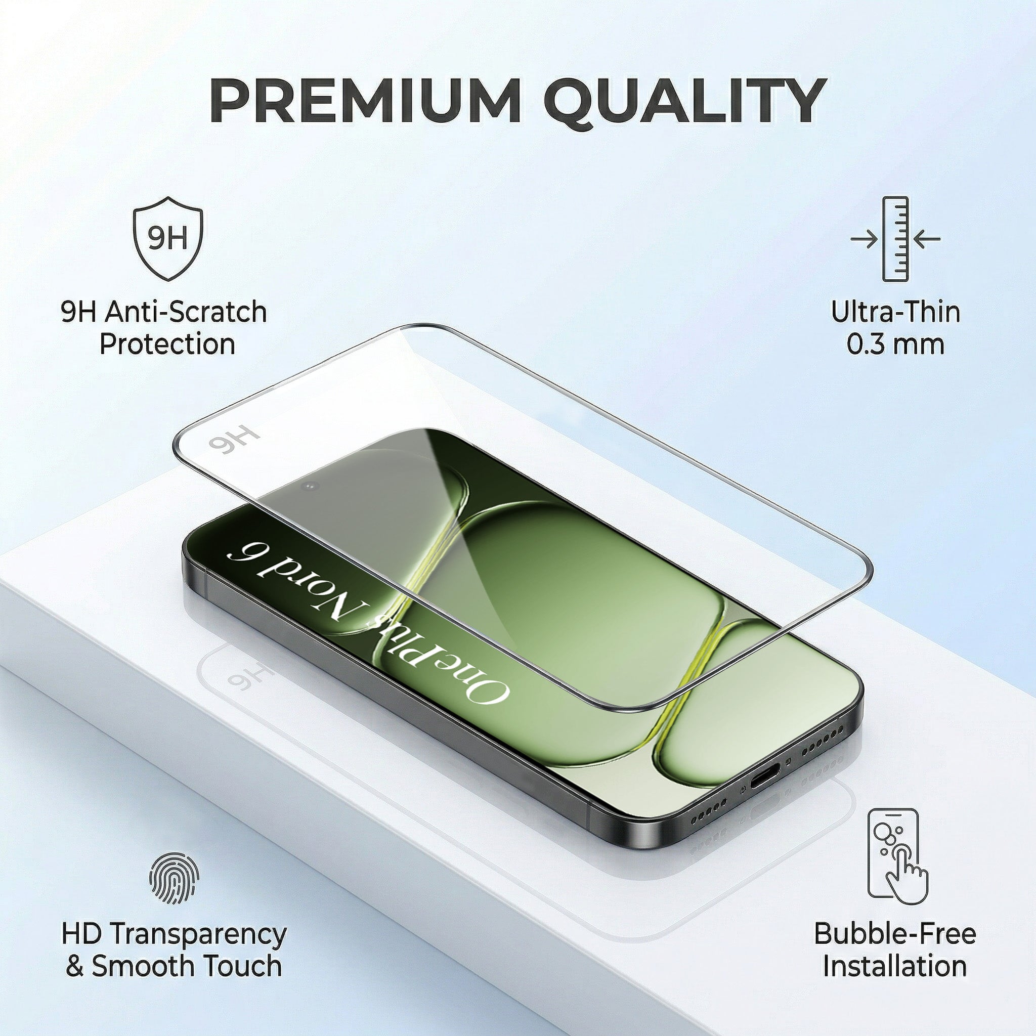 For Oneplus Nord 6 Combo with Back Cover and 9H Tempered Glass (Liquid Silicone | Camera Protection | Oleophobic Coating Screen Glass)