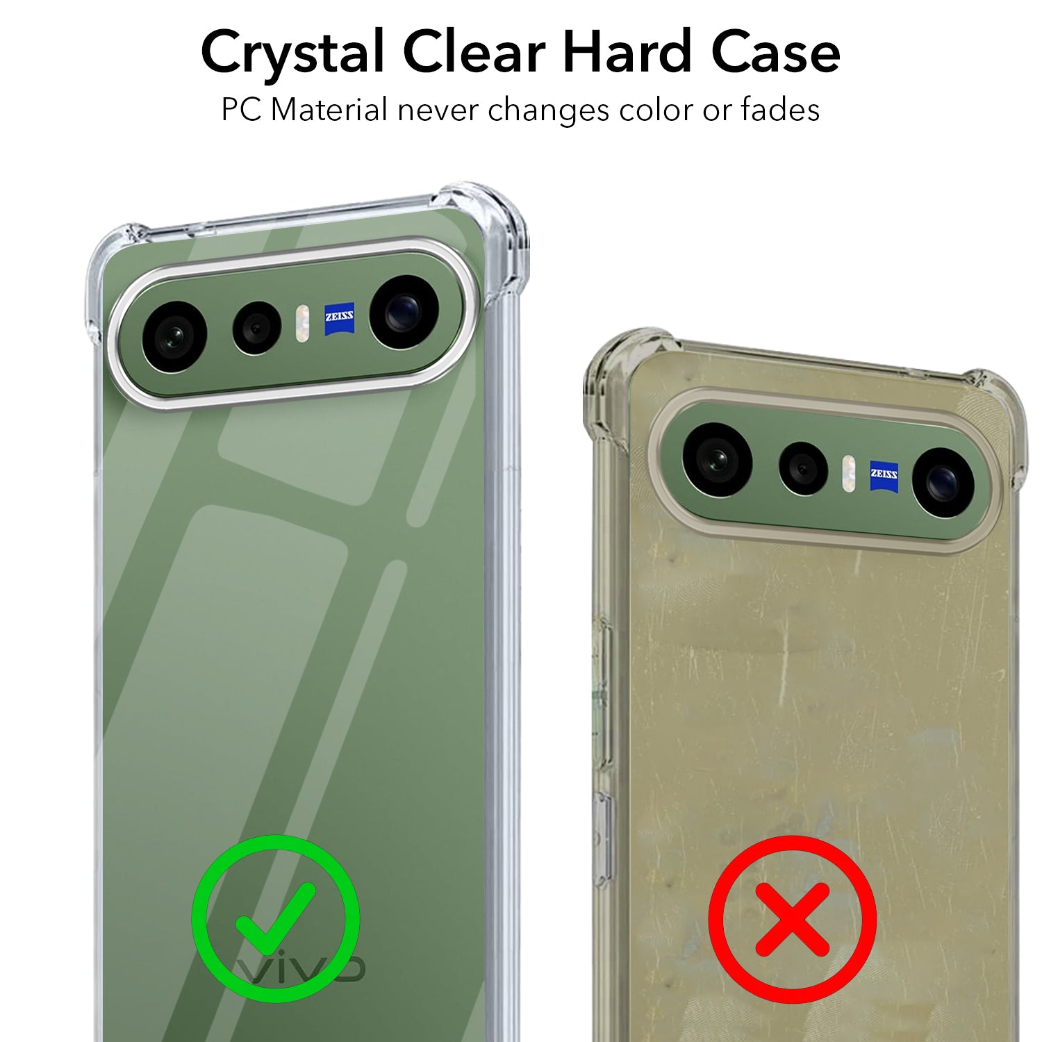 For Vivo X300 FE Back Cover Shockproof Crystal-Clear (Drop & Camera Protection | Hard Polycarbonate)