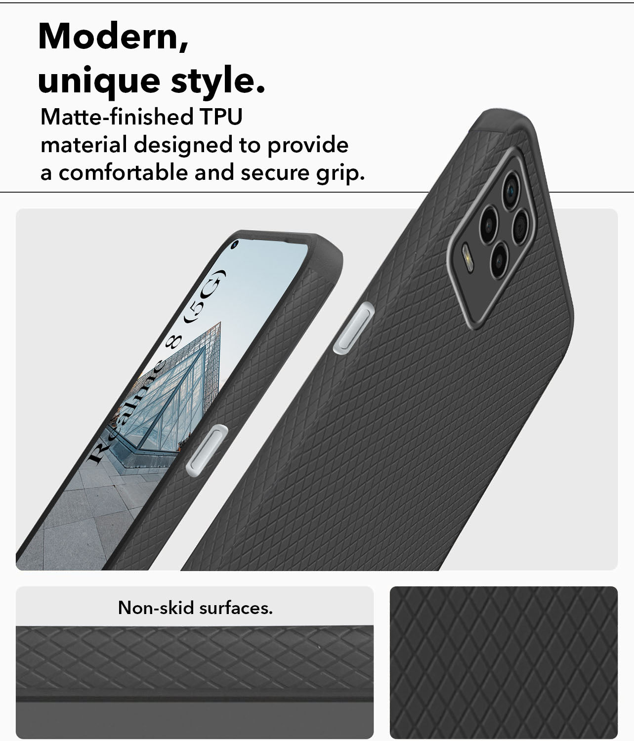 For Realme 8 5G Back Cover Case (Liquid Silicone | Side Grip | Camera Protection)