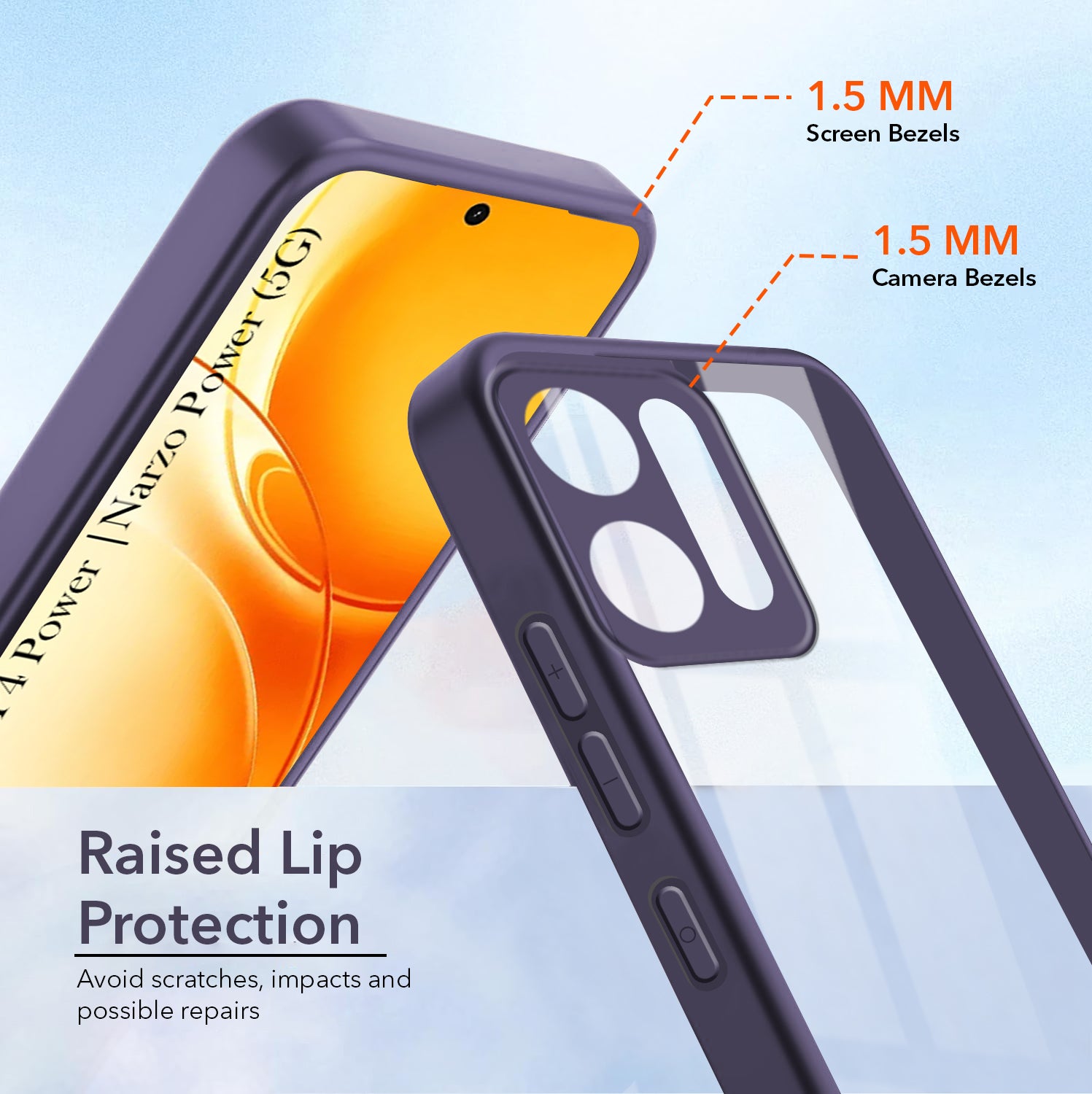 For Realme P4 Power 5G | Realme Narzo Power Back Cover Case Ultra-Hybrid (Lifetime Anti Yellow | Anti Scratch | Crystal Clear Shockproof)
