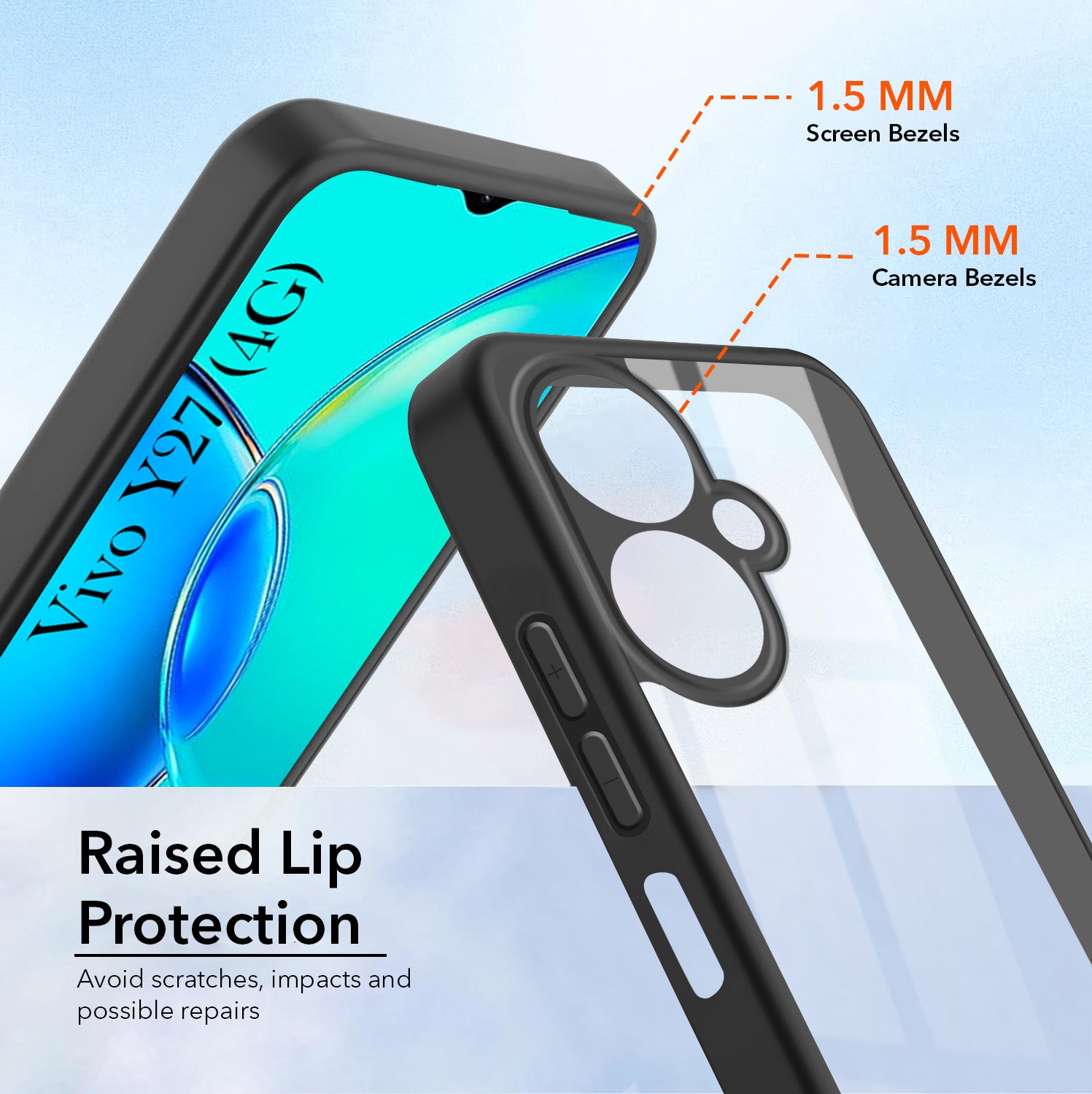 For Vivo Y27 Back Cover Case Ultra-Hybrid (Lifetime Anti Yellow | Anti Scratch | Crystal Clear Shockproof)