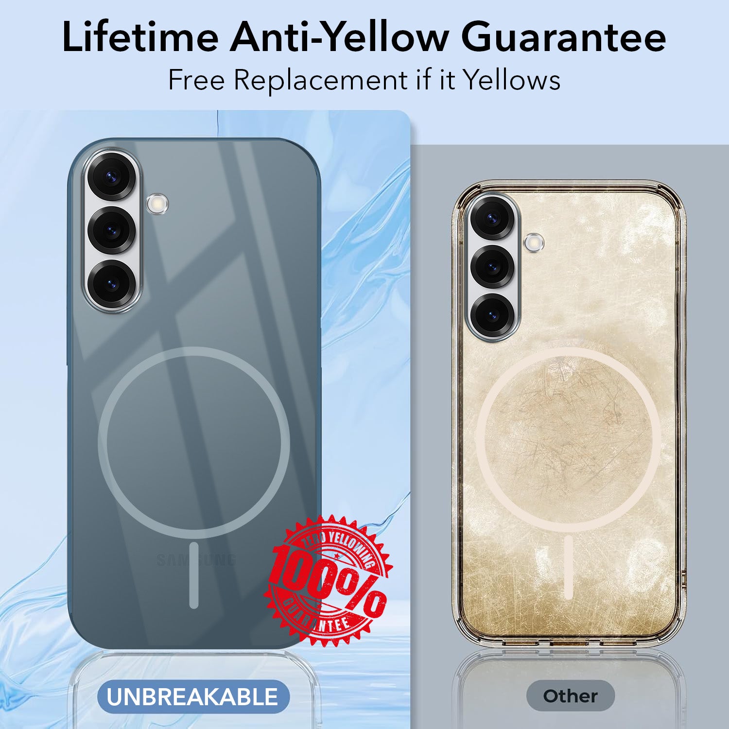 For Samsung Galaxy S25 Plus Back Cover Case Crystal Anti Yellow(MagSafe Wireless Charging Support |Camera Protection Bump)