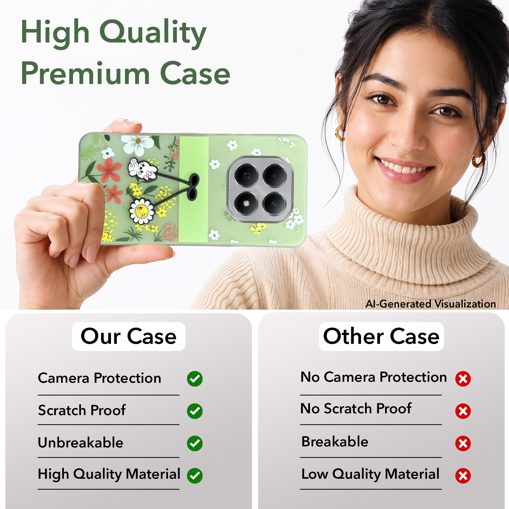 For Poco M8 5G Back Cover Case (3D Cute Cartoons | Hard Back Side Soft | Matte Premium Finish | HD Printing)
