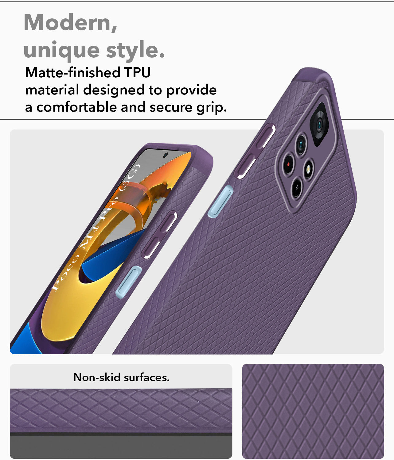 For Poco M4 Pro 5G Back Cover Case Liquid Silicone (Camera Protection | Side Grip Texture | Soft and Flexible)