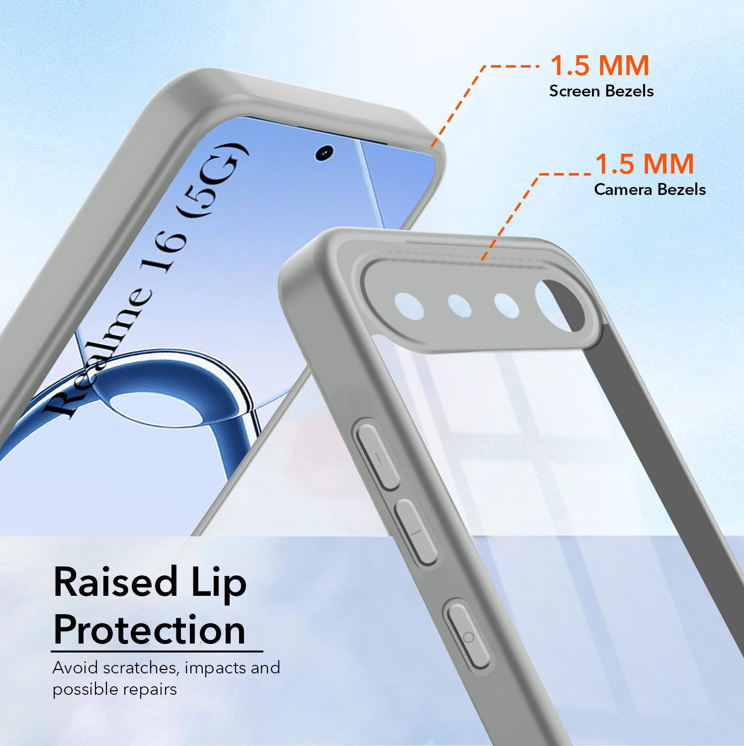 For Realme 16 Back Cover Case Ultra-Hybrid (Lifetime Anti Yellow | Anti Scratch | Crystal Clear Shockproof)
