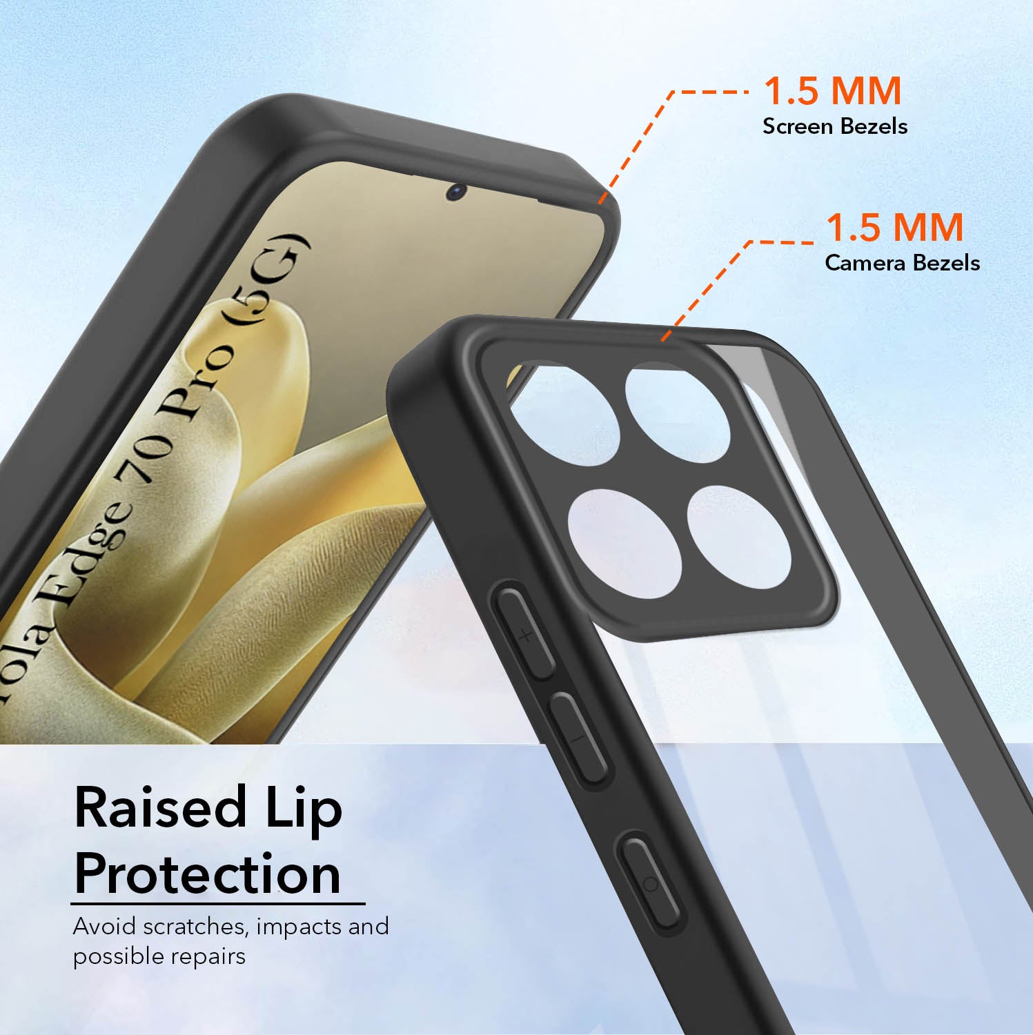 For Motorola Moto Edge 70 Pro Back Cover Case Ultra-Hybrid (Lifetime Anti Yellow | Anti Scratch | Crystal Clear Shockproof)