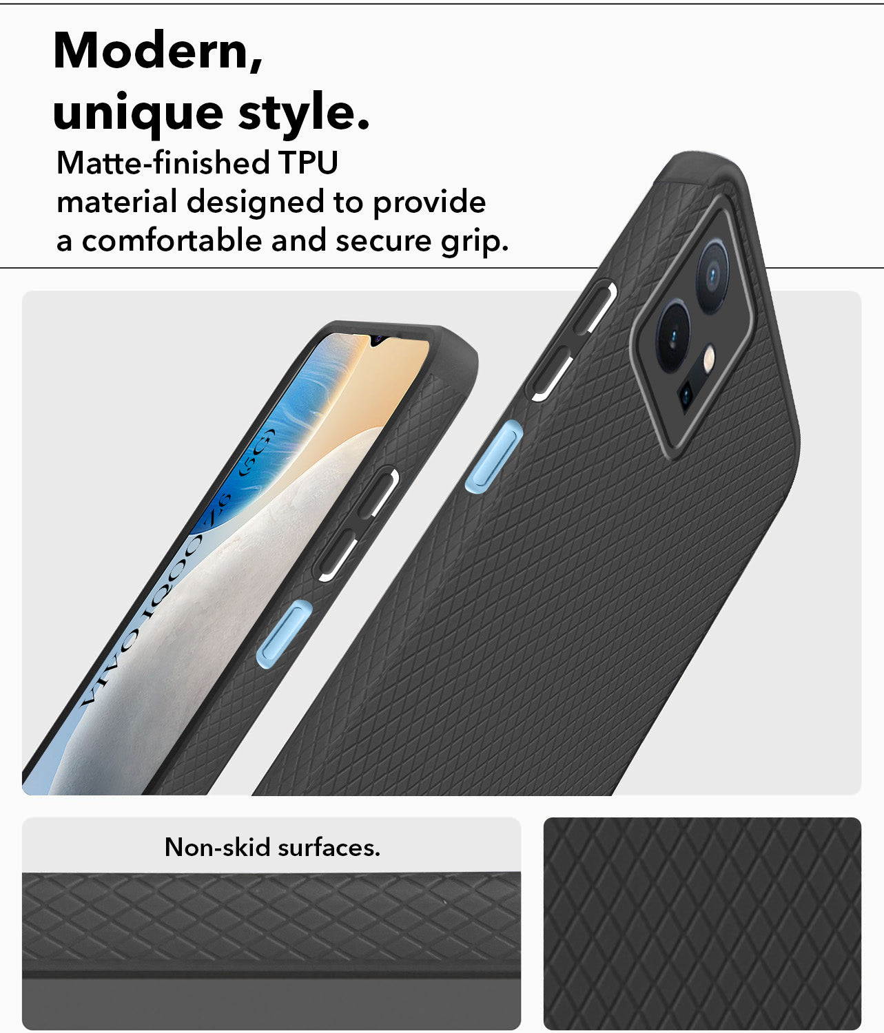 For Vivo iQOO Z6 5G Back Cover Case (Liquid Silicone | Side Grip | Camera Protection)