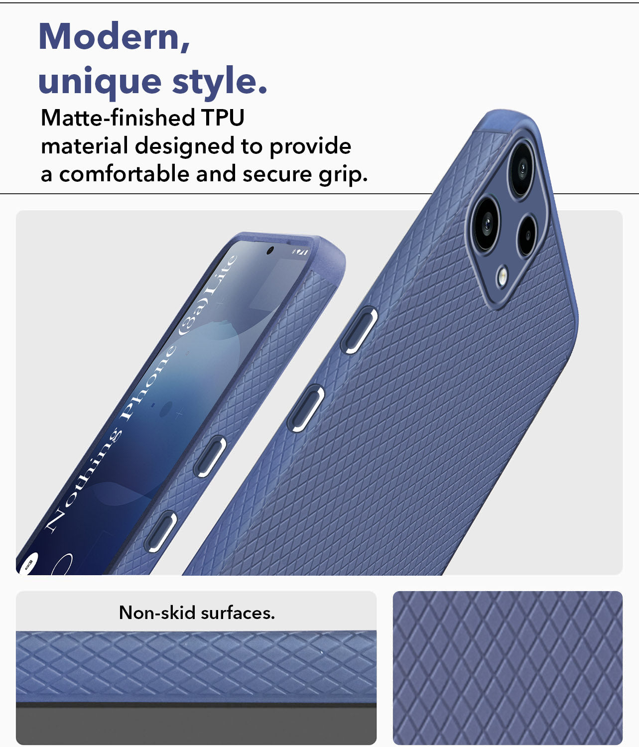 For Nothing Phone 3A Lite Back Cover Case Liquid Silicone (Camera Protection | Side Grip Texture | Soft and Flexible)