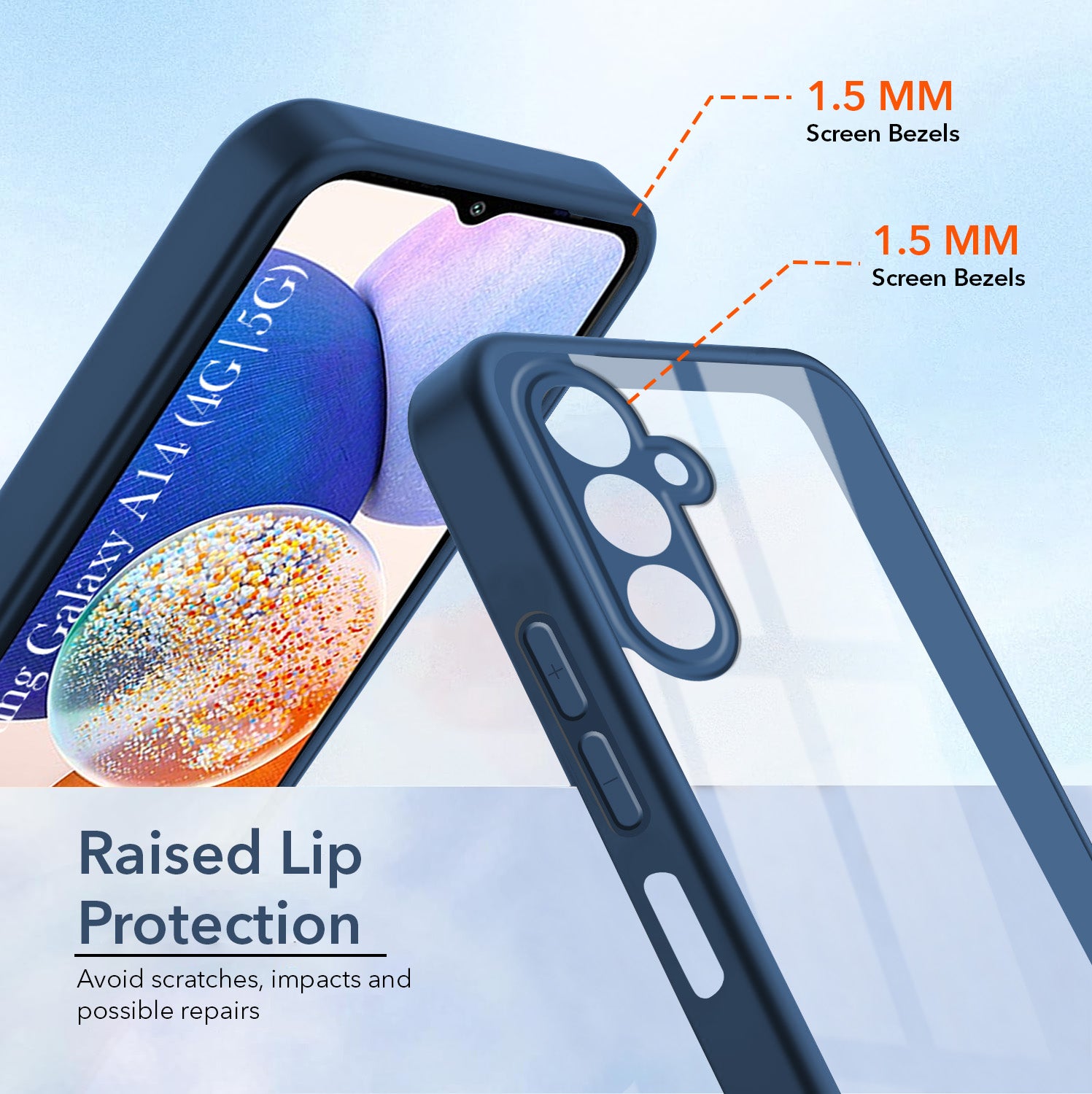For Samsung Galaxy A14 4G | 5G Back Cover Case Ultra-Hybrid (Lifetime Anti Yellow | Anti Scratch | Crystal Clear Shockproof)