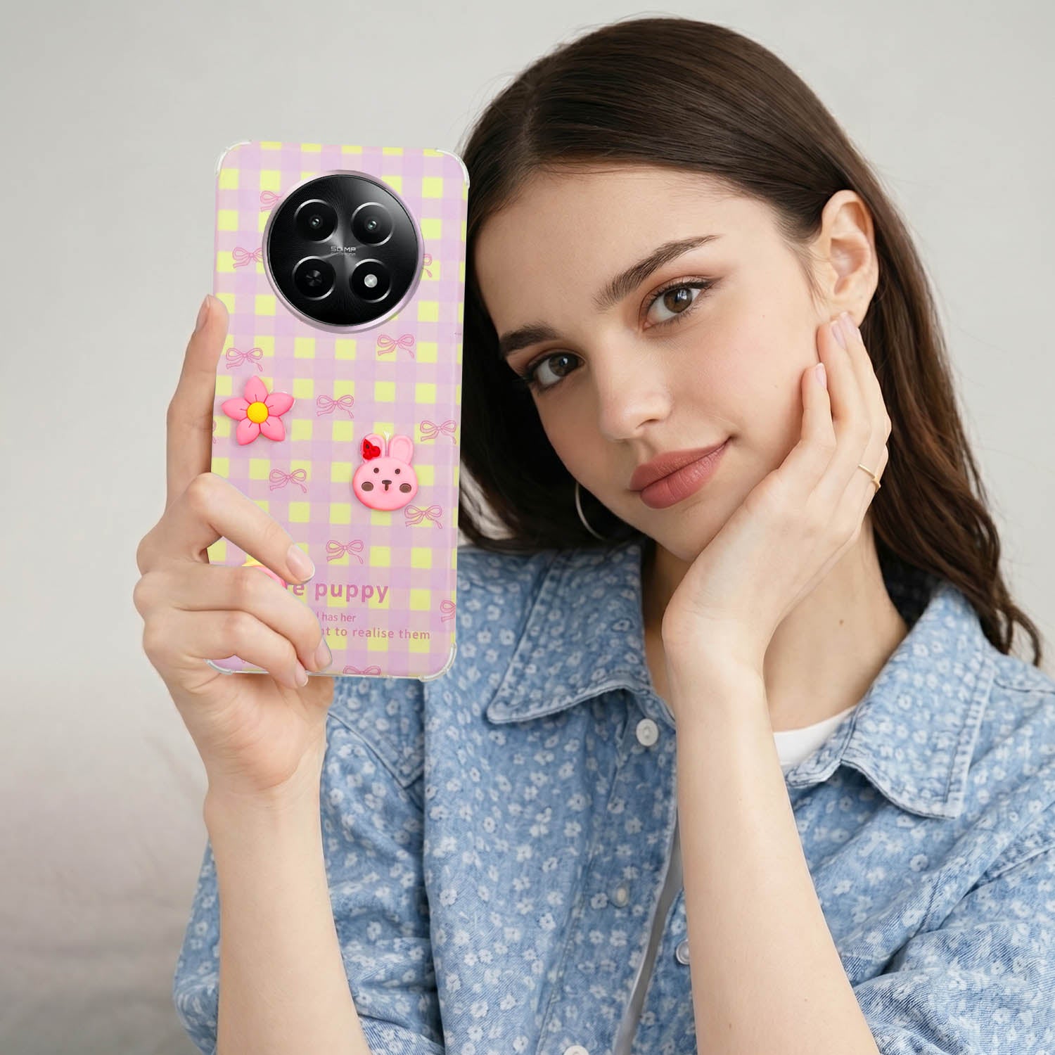 For Realme 12 | Realme 12X Back Cover Case (3D Cute Cartoons | Hard Back Side Soft | Matte Premium Finish | HD Printing)