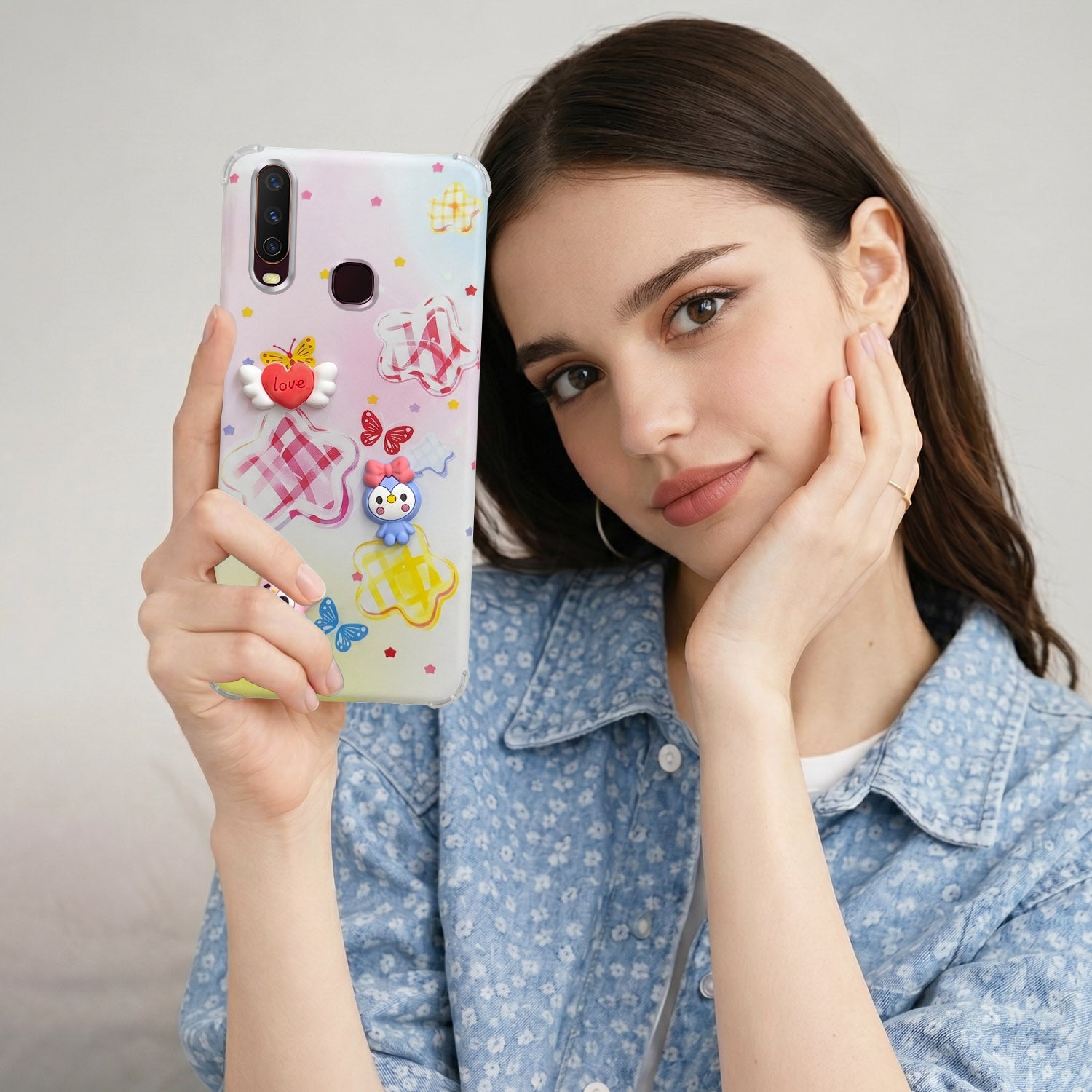 For Vivo Y12 | Y15 | Y17 Back Cover Case (3D Cute Cartoons | Hard Back Side Soft | Matte Premium Finish | HD Printing)