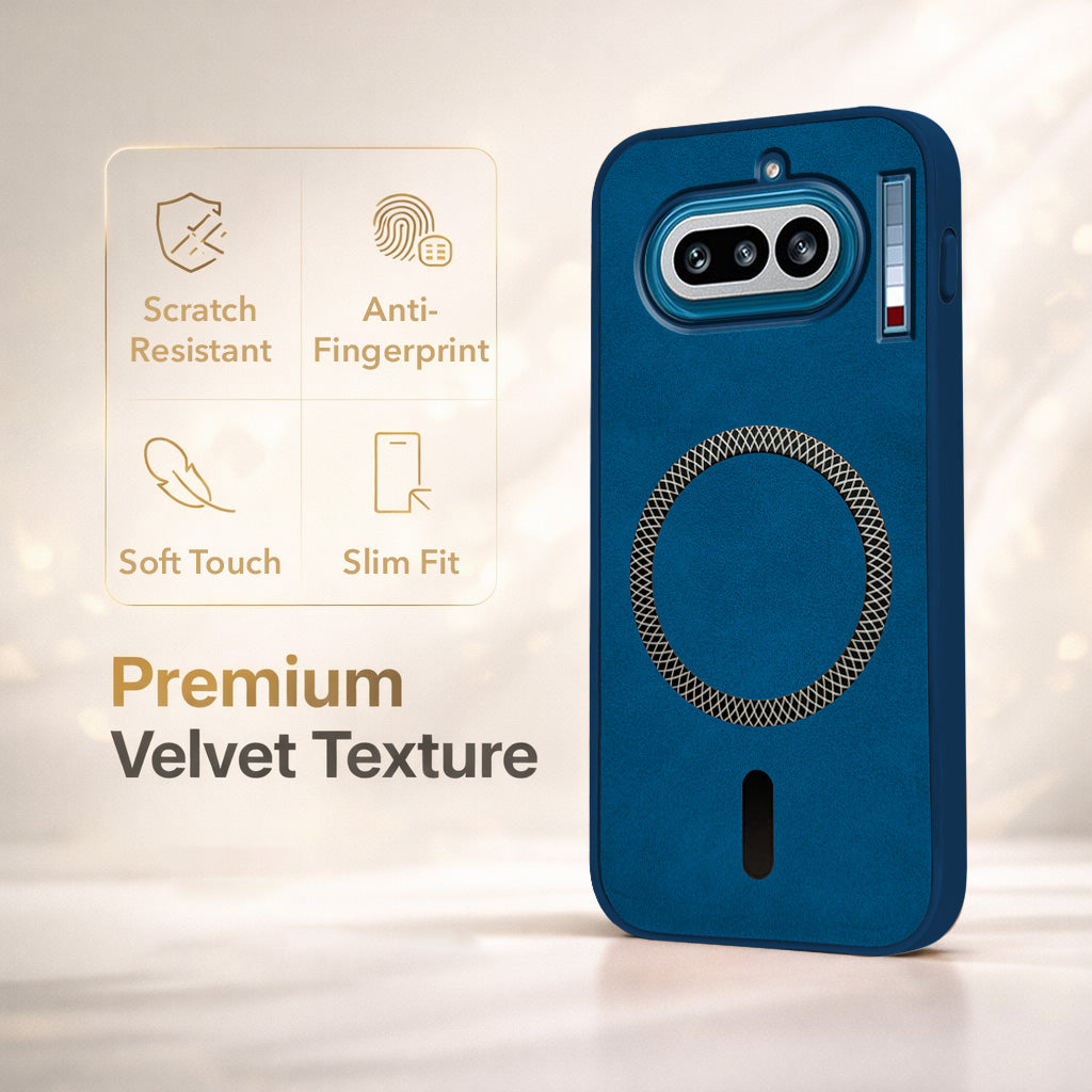 For Nothing Phone 4A 5G Back Cover Case Leather Finish (MagSafe Compatible Wireless Charging | Soft Touch | Camera Bump Protection)