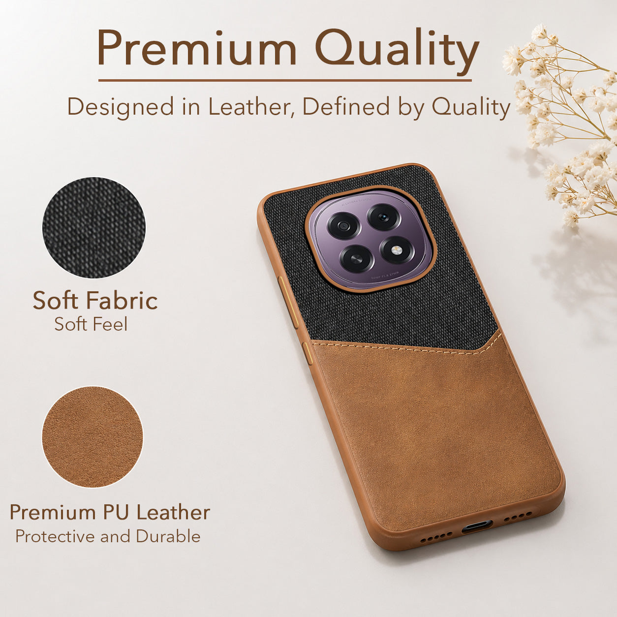 For Oppo F29 Back Cover Case (Dual PU Leather Stitch | Professional Minimalist | Soft and Flexible)