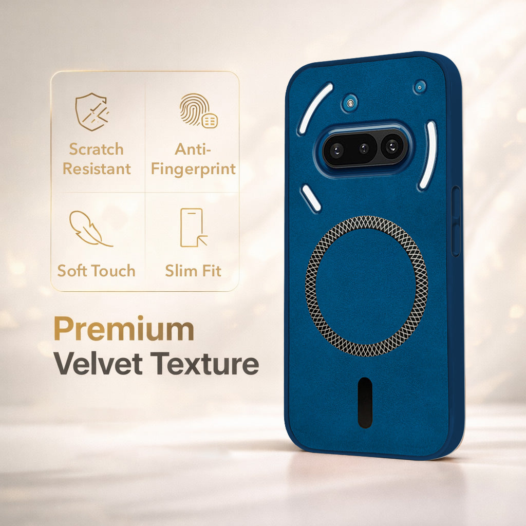 For Nothing Phone 3A 5G Back Cover Case Leather Finish (MagSafe Compatible Wireless Charging | Soft Touch | Camera Bump Protection)