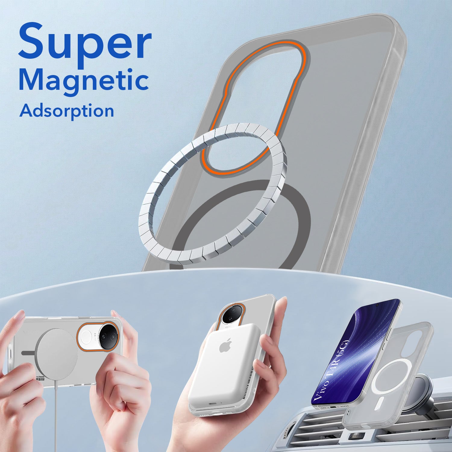 For Vivo T4R Back Cover Case (Soft Touch | Camera Bump Protection | MagSafe Compatible | Matte Finish)