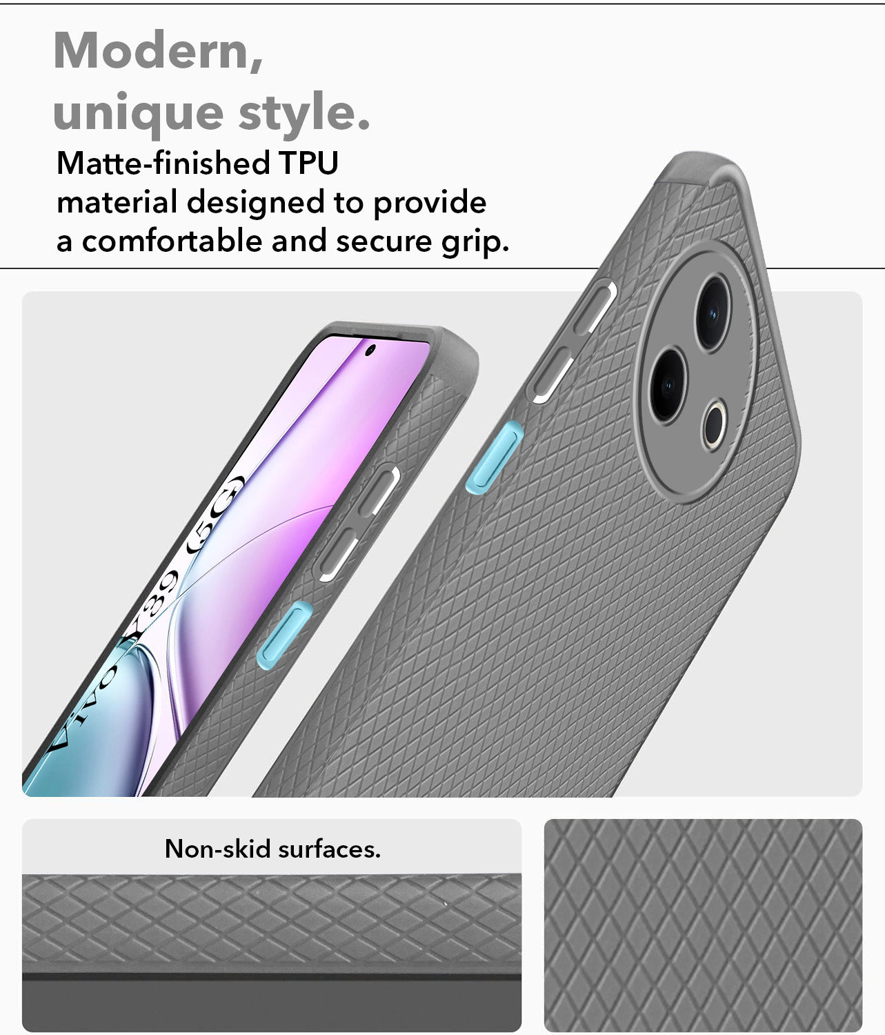 For Vivo Y39 Back Cover Case (Liquid Silicone | Side Grip | Camera Protection)