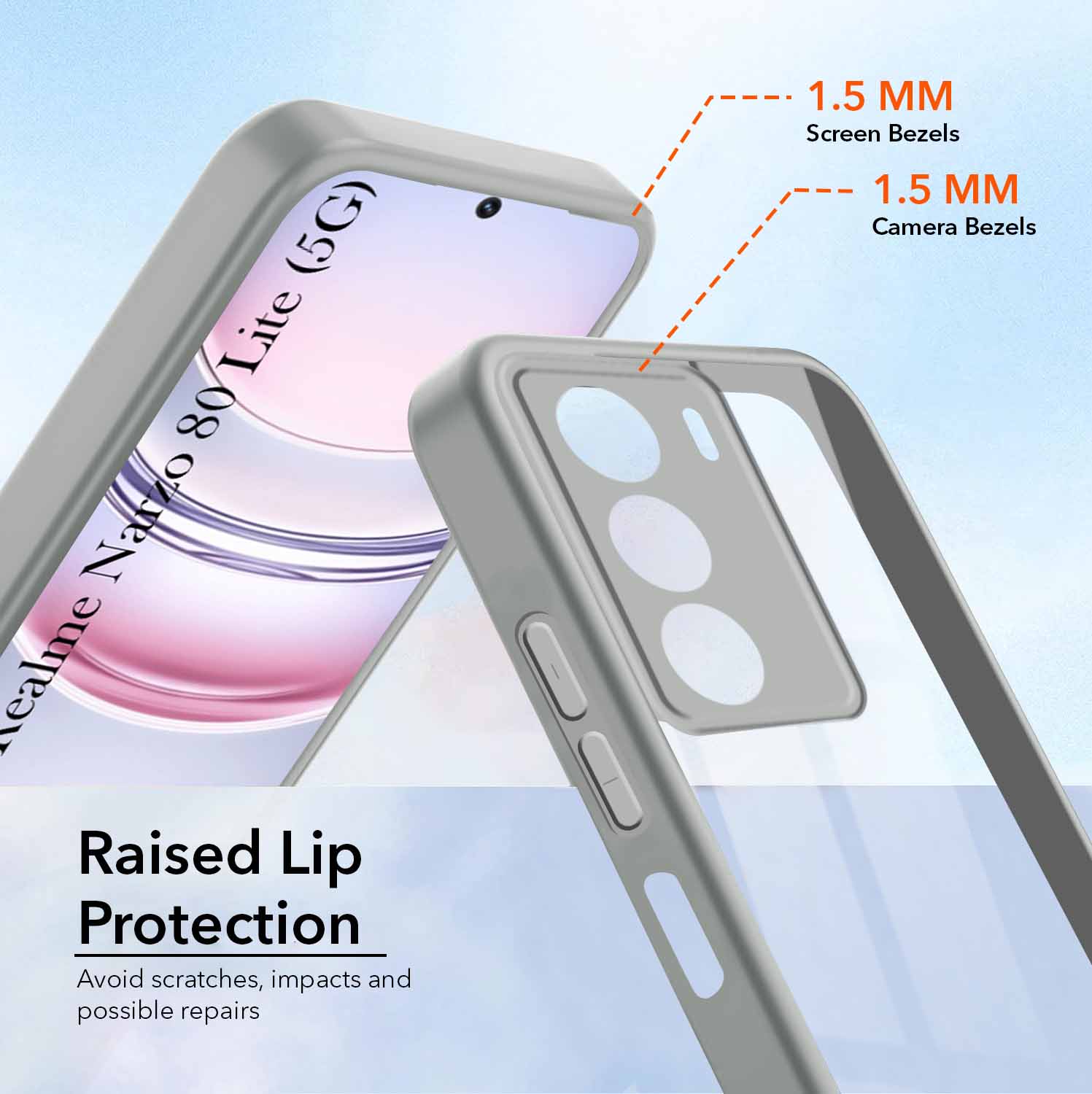 For Realme Narzo 80 Lite 5G Back Cover Case Ultra-Hybrid (Lifetime Anti Yellow | Anti Scratch | Crystal Clear Shockproof)