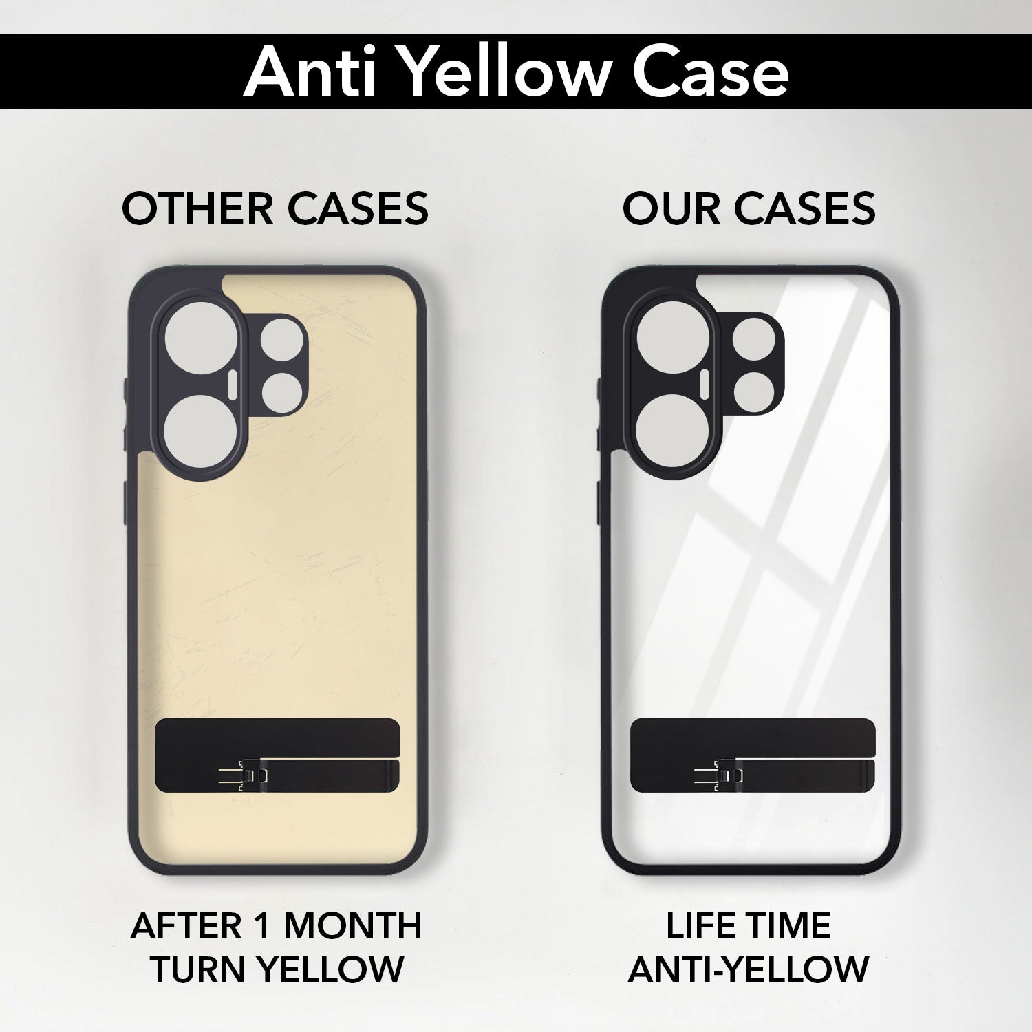 For Vivo X200 FE Back Cover Case (Built-in Stand | Lifetime Anti Yellow | Kickstand Shockproof | Camera Protection | MagSafe Compatible)