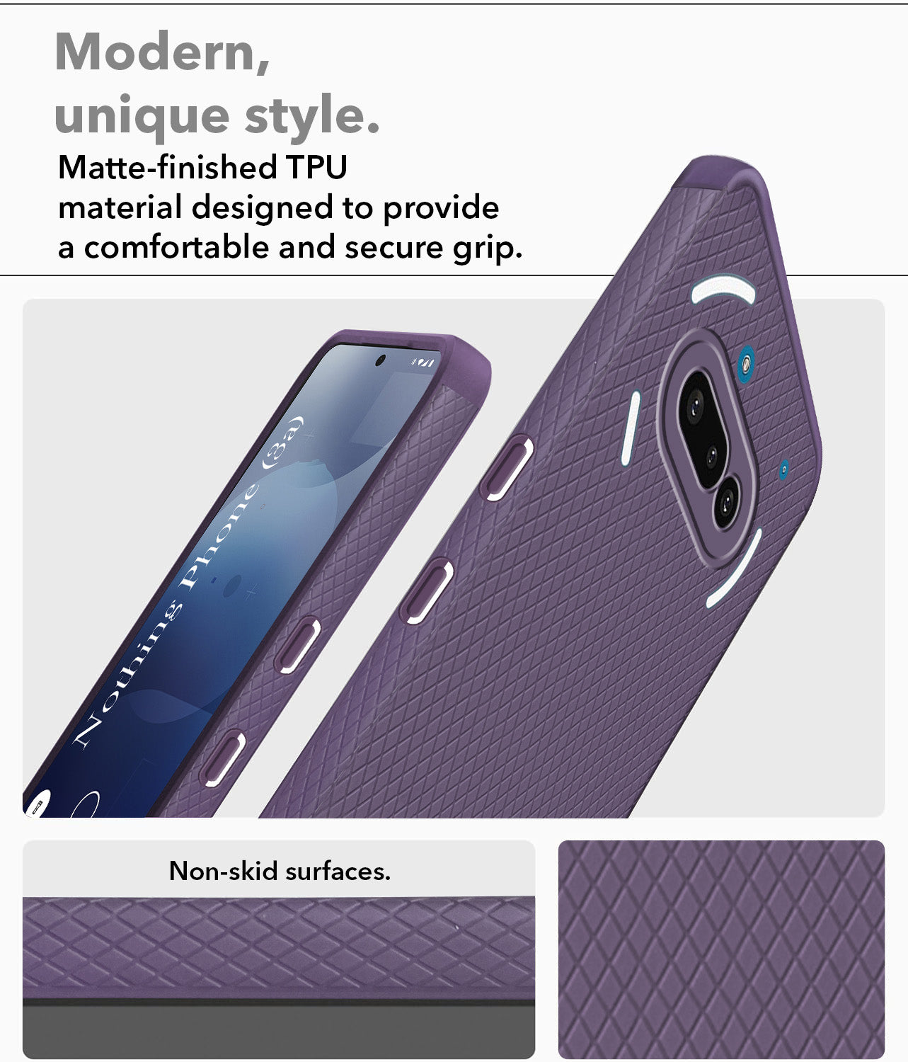 For Nothing Phone 3A 5G Back Cover Case (Liquid Silicone | Side Grip | Camera Protection)