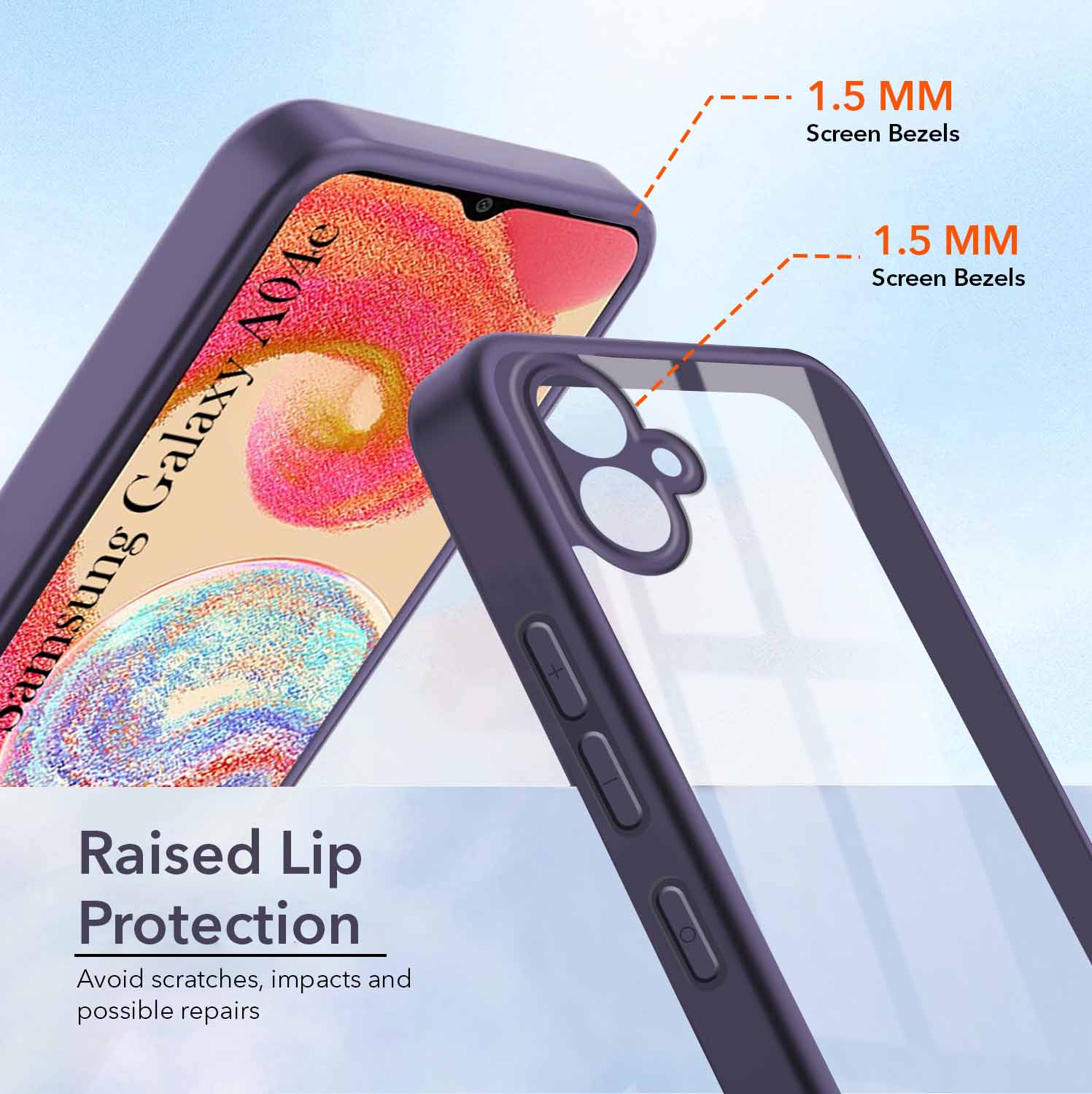 For Samsung Galaxy A04 | A04E Back Cover Case Ultra-Hybrid (Lifetime Anti Yellow | Anti Scratch | Crystal Clear Shockproof)