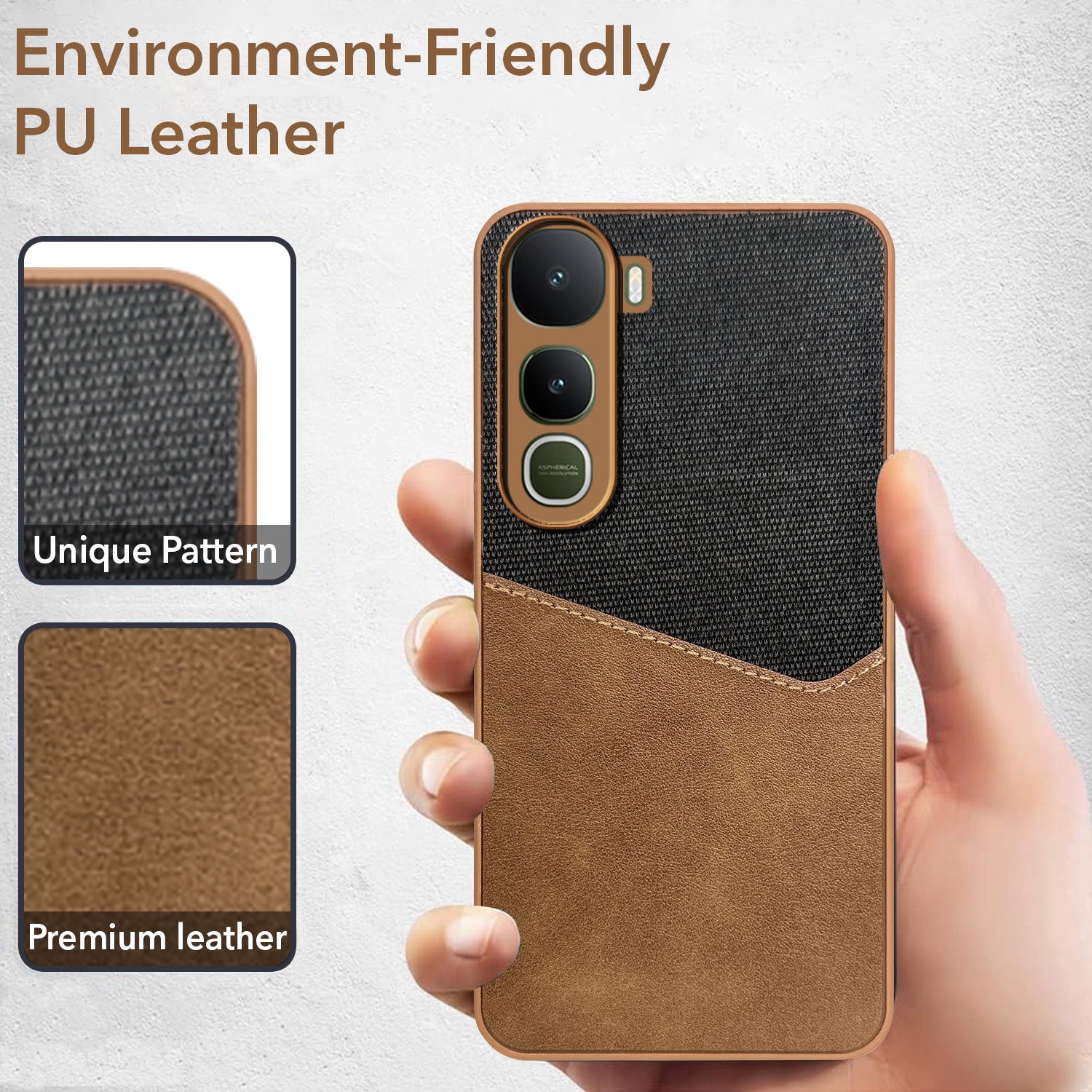 For Vivo Y400 Back Cover Case (Dual PU Leather Stitch | Professional Minimalist | Soft and Flexible)