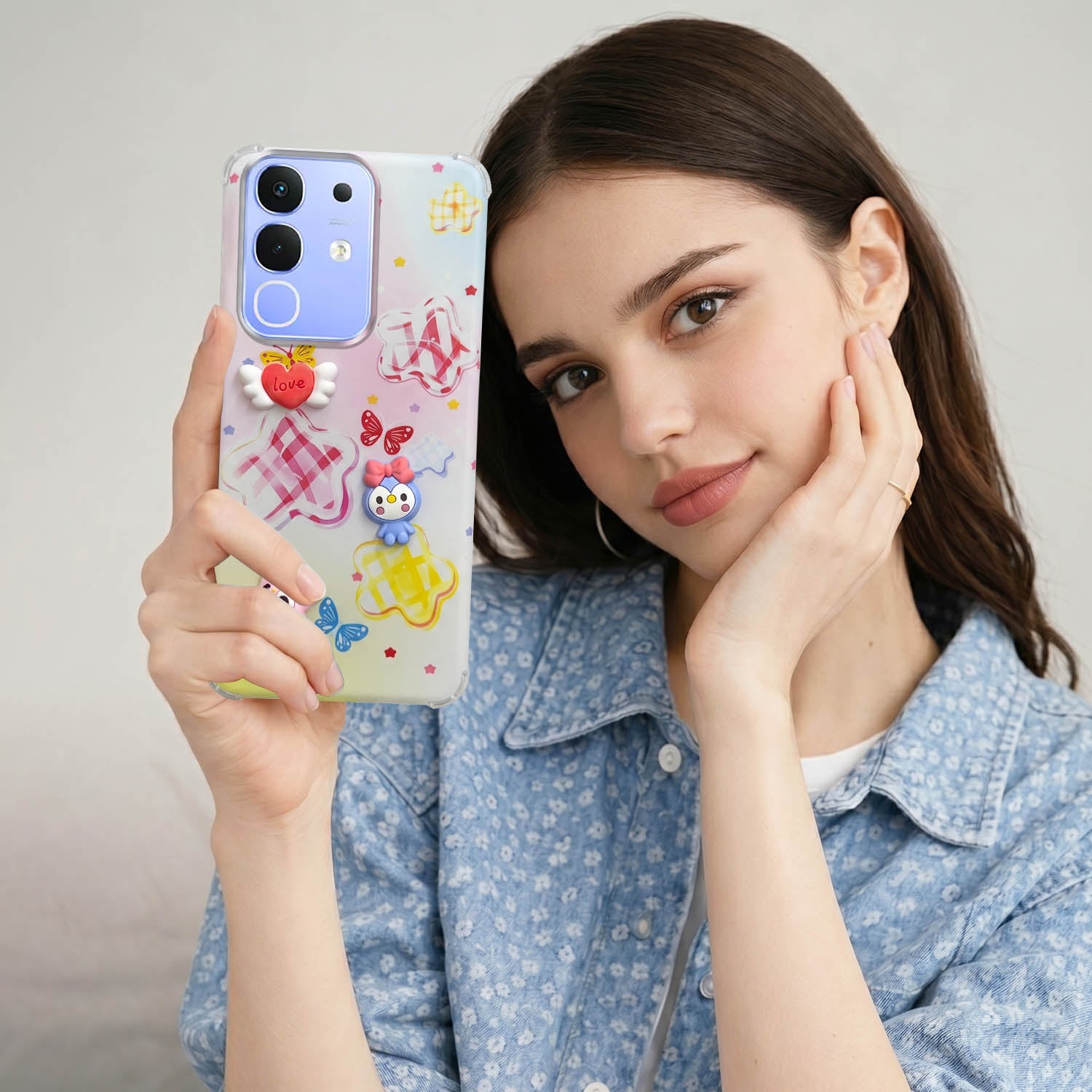 For Vivo iQOO Z10x Back Cover Case (3D Cute Cartoons | Hard Back Side Soft | Matte Premium Finish | HD Printing)