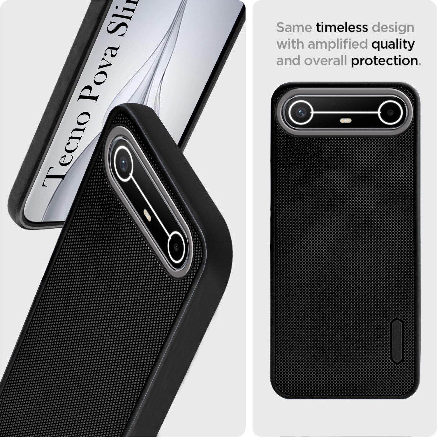 For Tecno Pova Slim Back Cover Case (Textured Grip Design | Micro-Fiber Cloth Inside | Slim and Light Weight | Soft Touch and Feel)