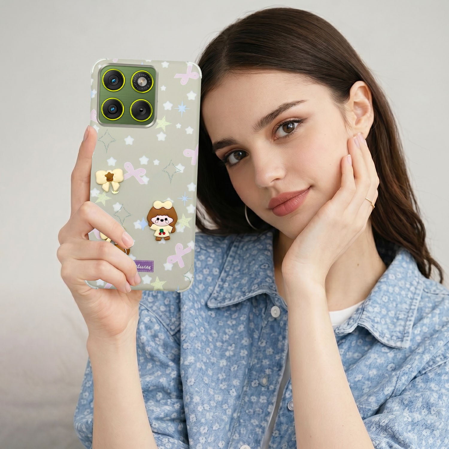 For Motorola Moto Edge 70 Back Cover Case (3D Cute Cartoons | Hard Back Side Soft | Matte Premium Finish | HD Printing)