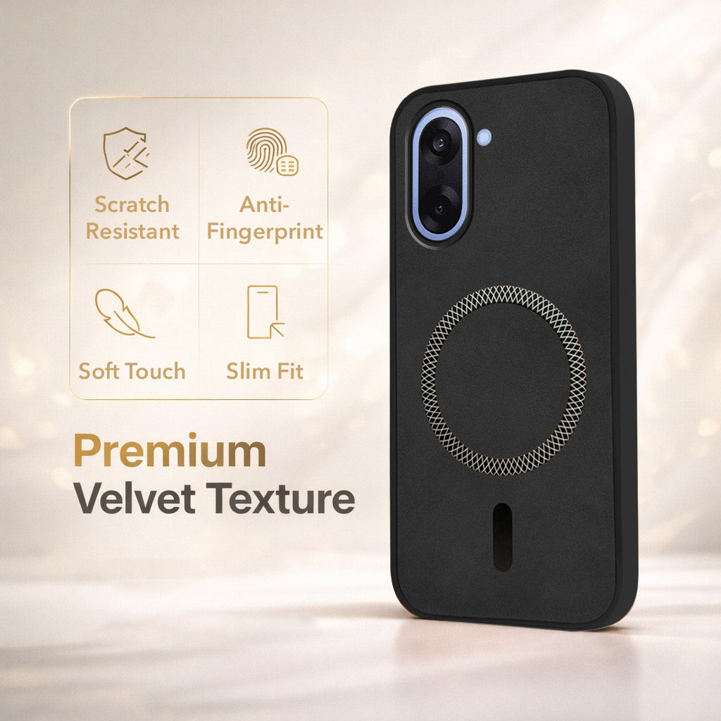 For Oneplus Nord CE 5 Back Cover Case Leather Finish (MagSafe Compatible Wireless Charging | Soft Touch | Camera Bump Protection)