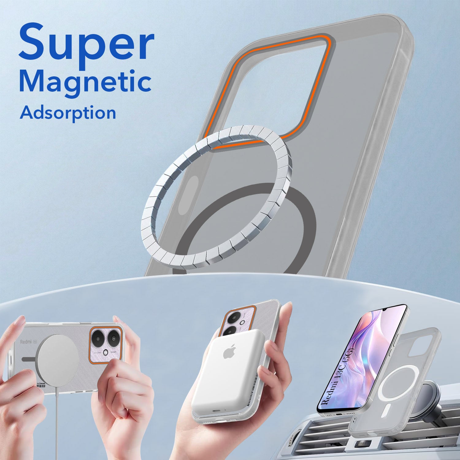 For Xiaomi Redmi 13C 5G Back Cover Case (Soft Touch | Camera Bump Protection | MagSafe Compatible | Matte Finish)