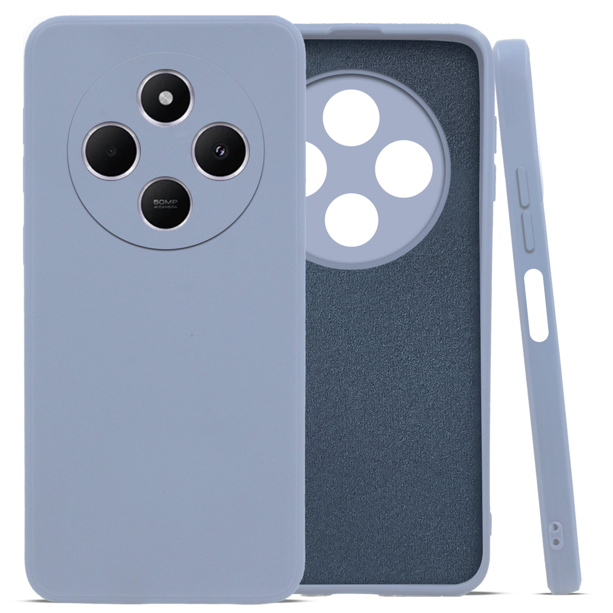 For Redmi A4 5G | Xiaomi Redmi 14C Back Cover Case ( Matte Finish Silicone with Inside Fiber cloth)