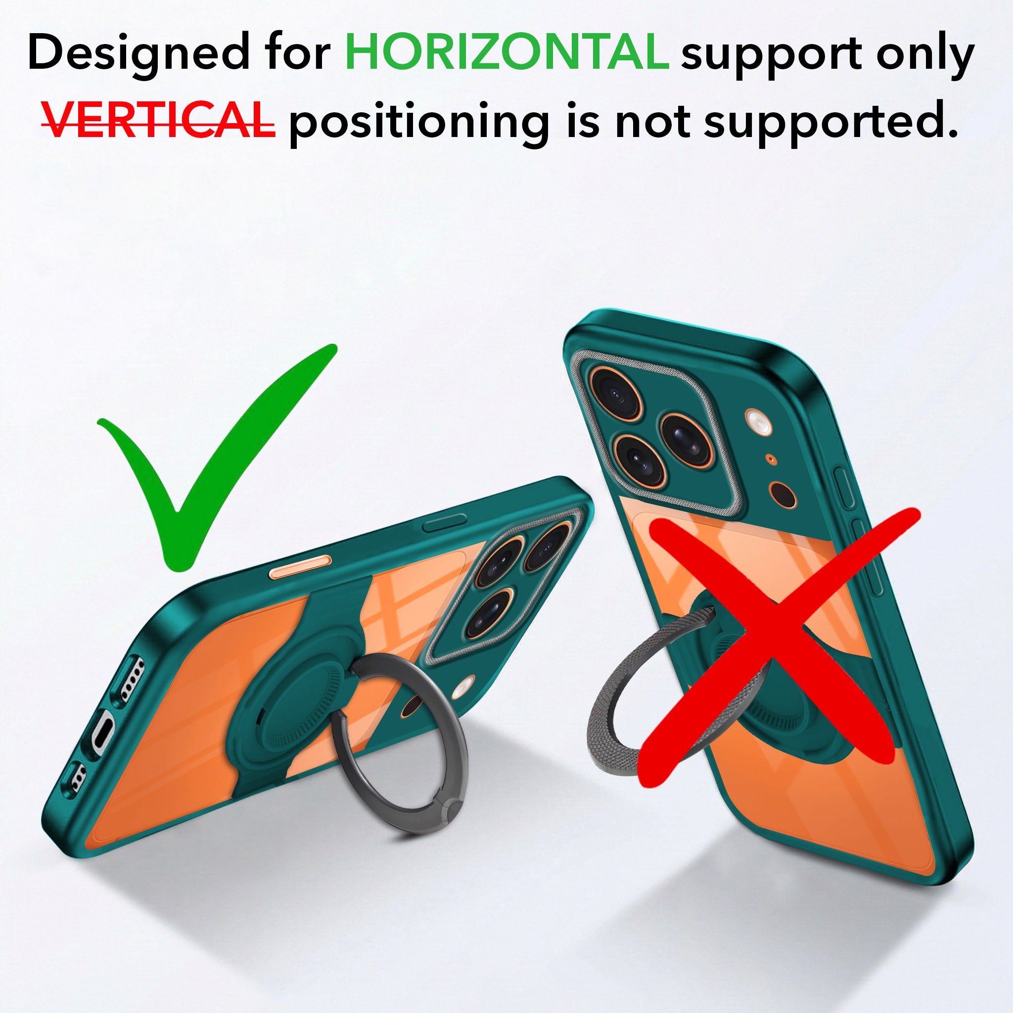 For Apple iPhone 17 Pro Max Back Cover Case with stand (Built-in Ring Holder Kickstand | Lifetime Anti Yellow | Camera Protection)